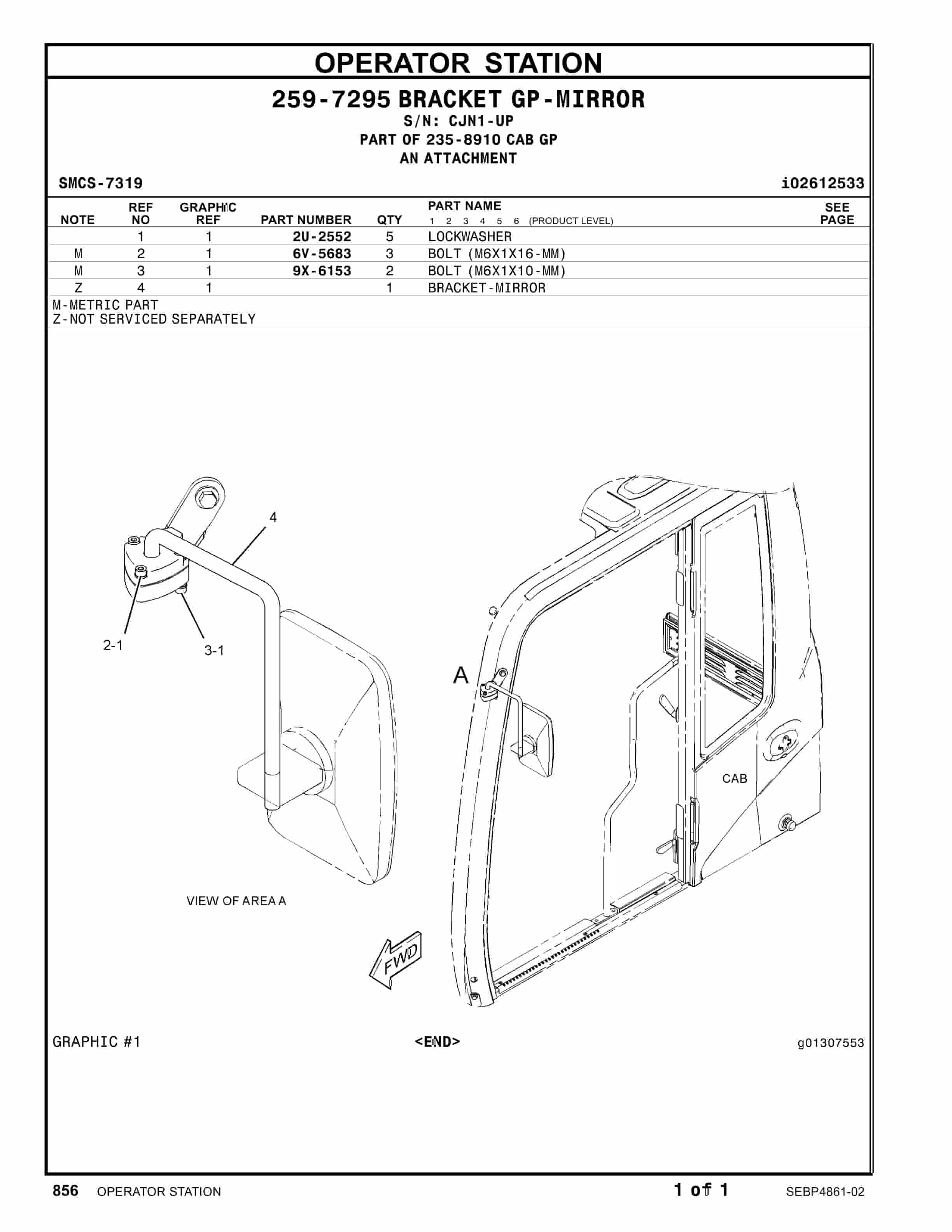 Caterpillar 315D L Excavator Parts Manual SEBP4861-02-4