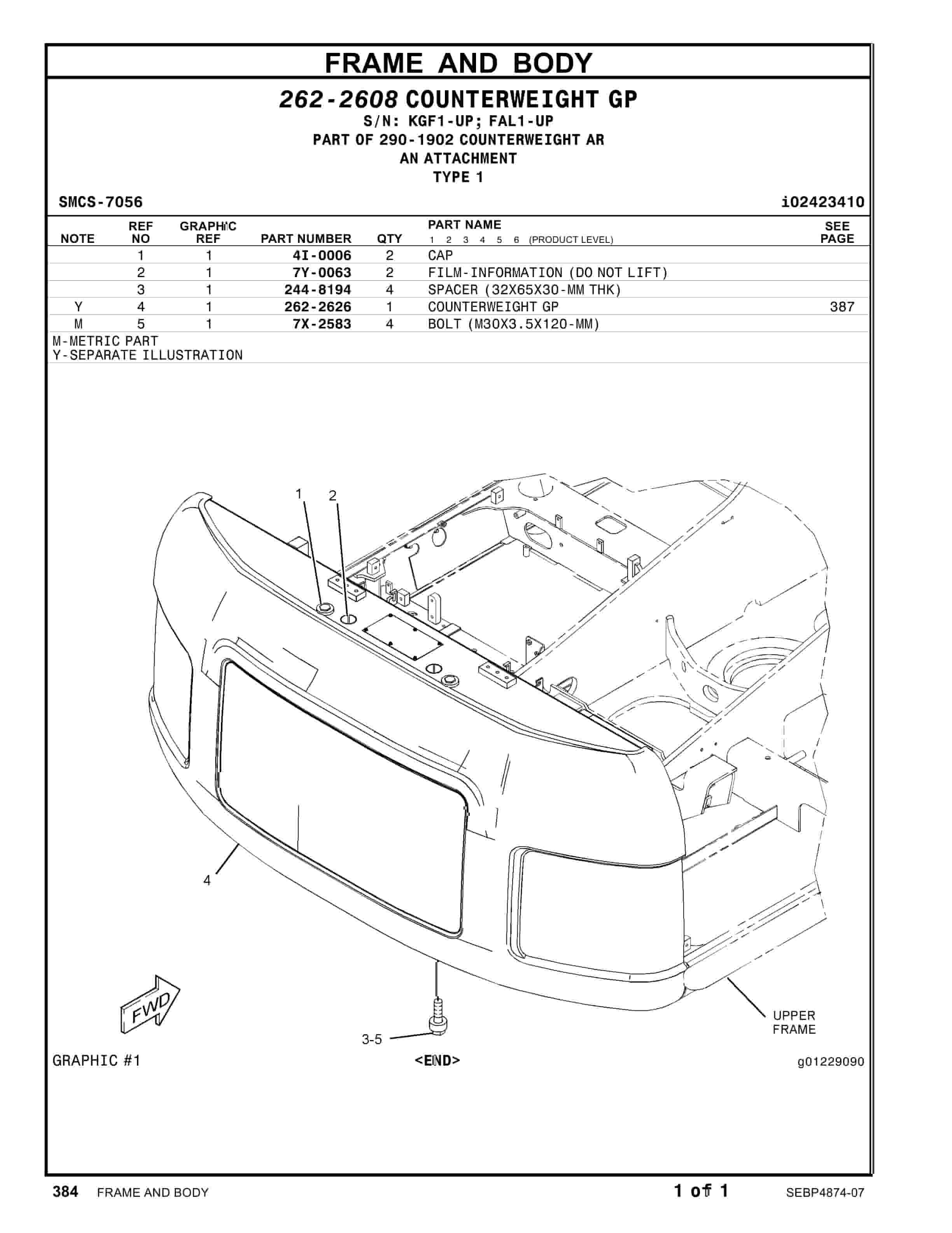 Caterpillar 320D, 320D L Excavators Parts Manual SEBP4874-07-3