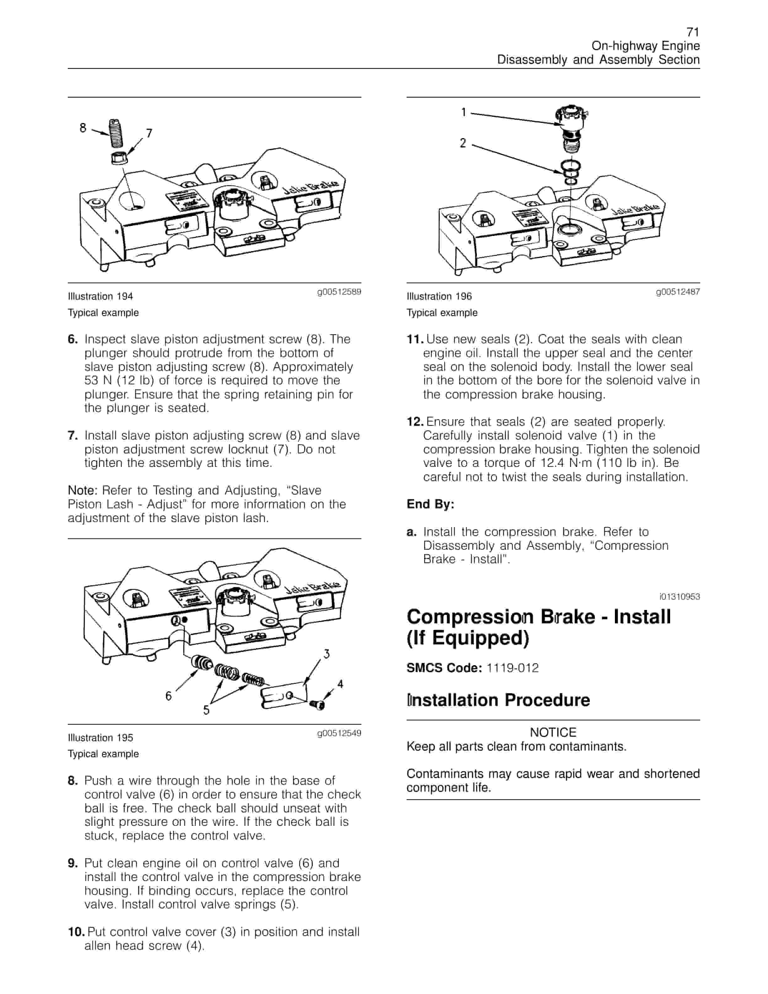 Caterpillar 3406E On-Highway Engine Dissassembly And Assembly Manual SENR5016-03-2