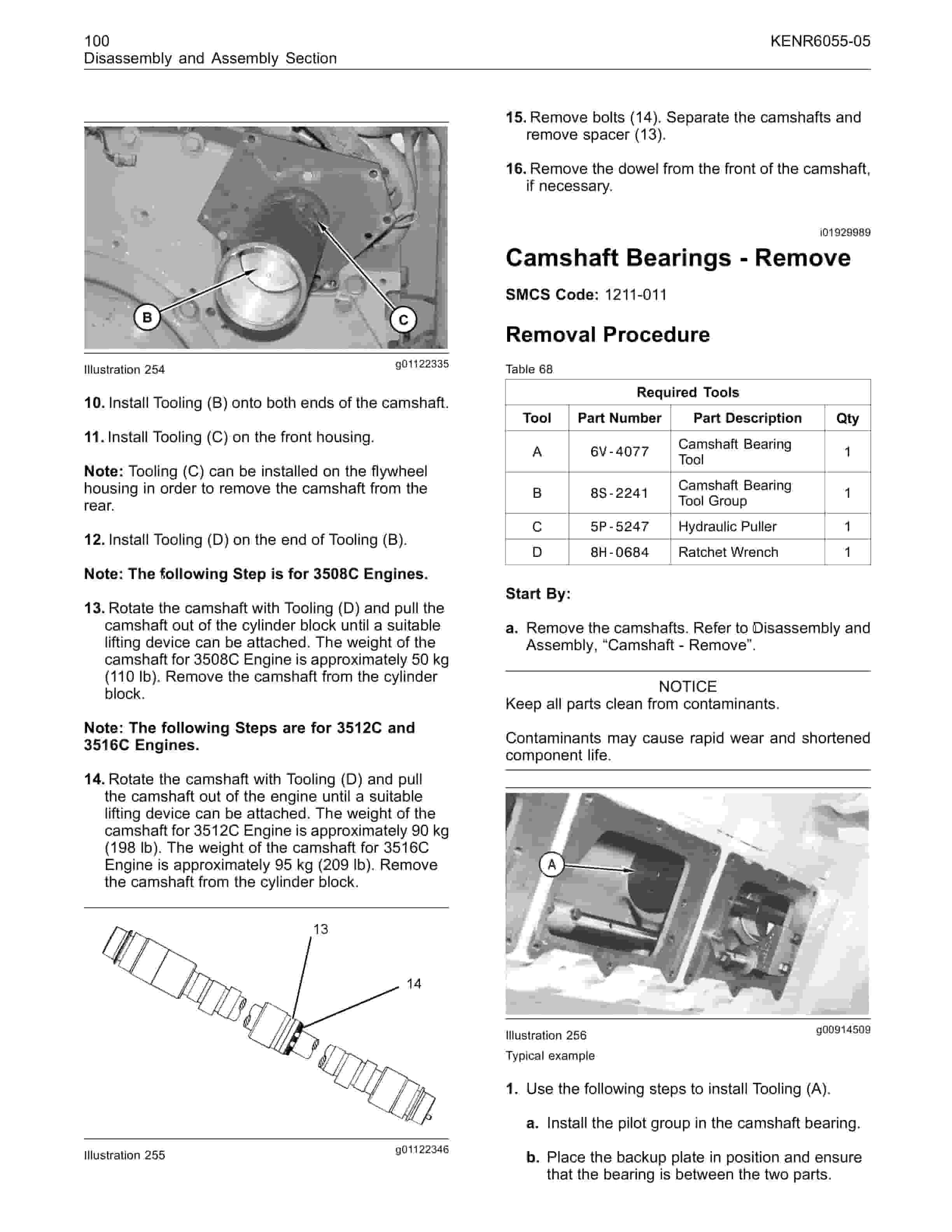 Caterpillar 3500C Marine Engines Dissassembly And Assembly Manual KENR6055-05-4