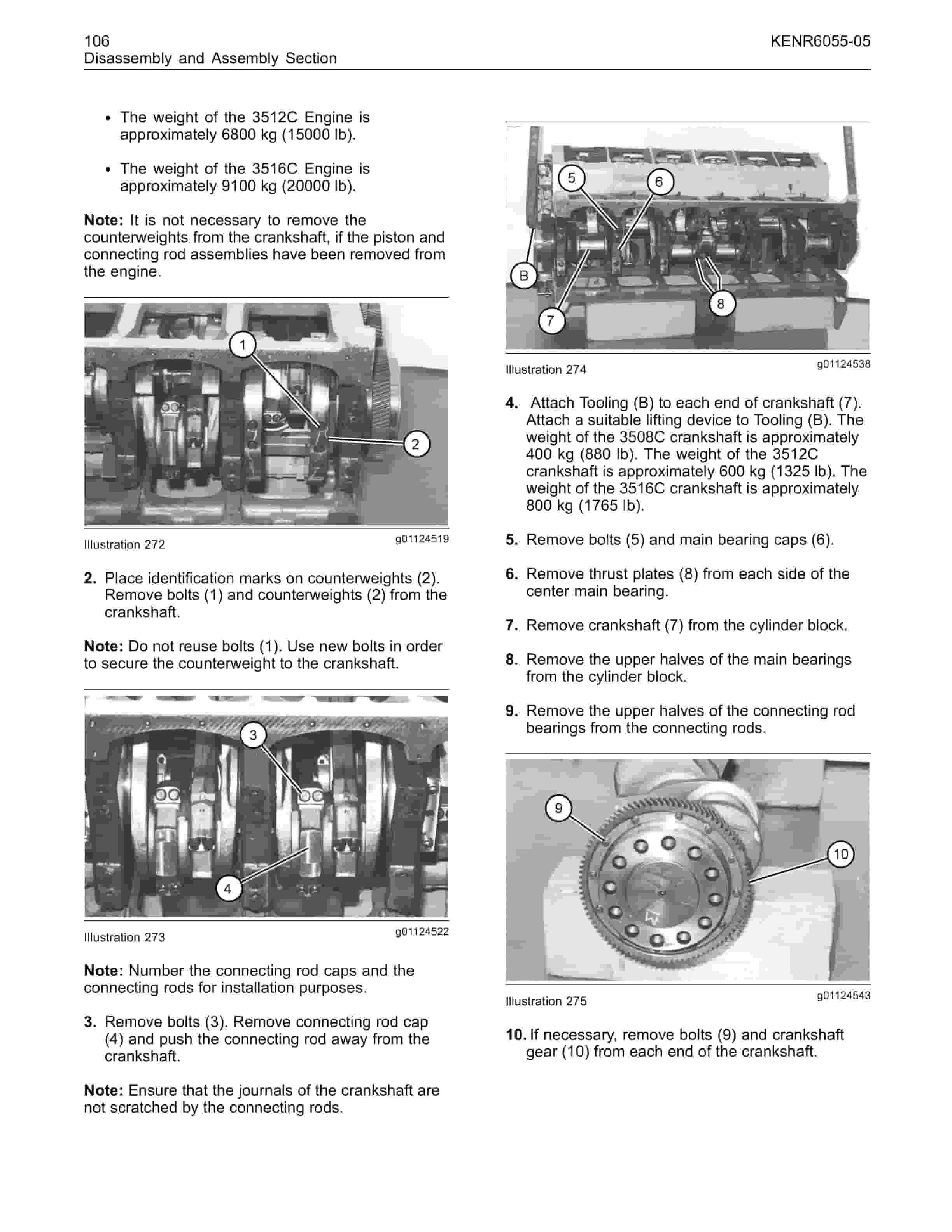 Caterpillar 3500C Marine Engines Dissassembly And Assembly Manual KENR6055-05-5