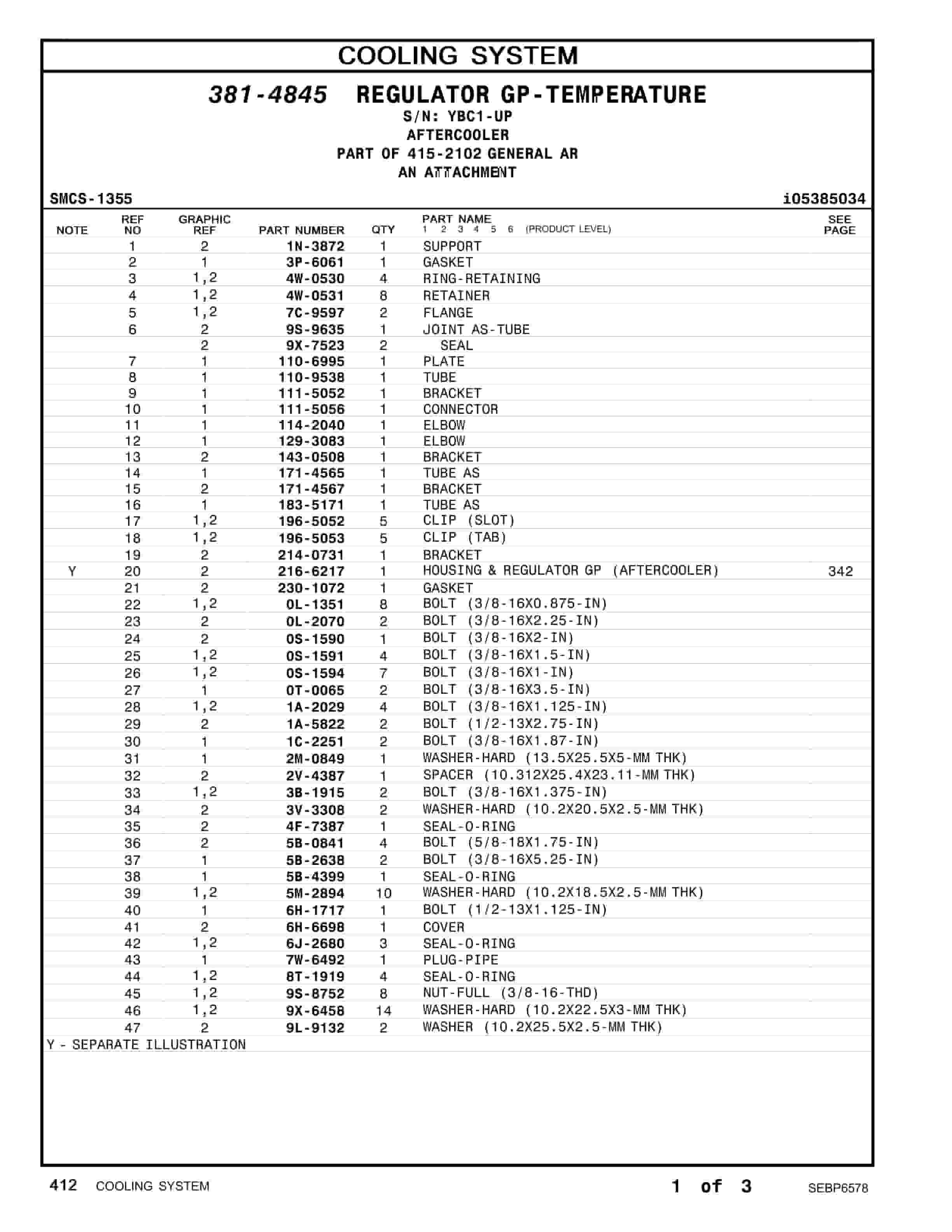 Caterpillar 3512B Generator Set Parts Manual SEBP6578-2