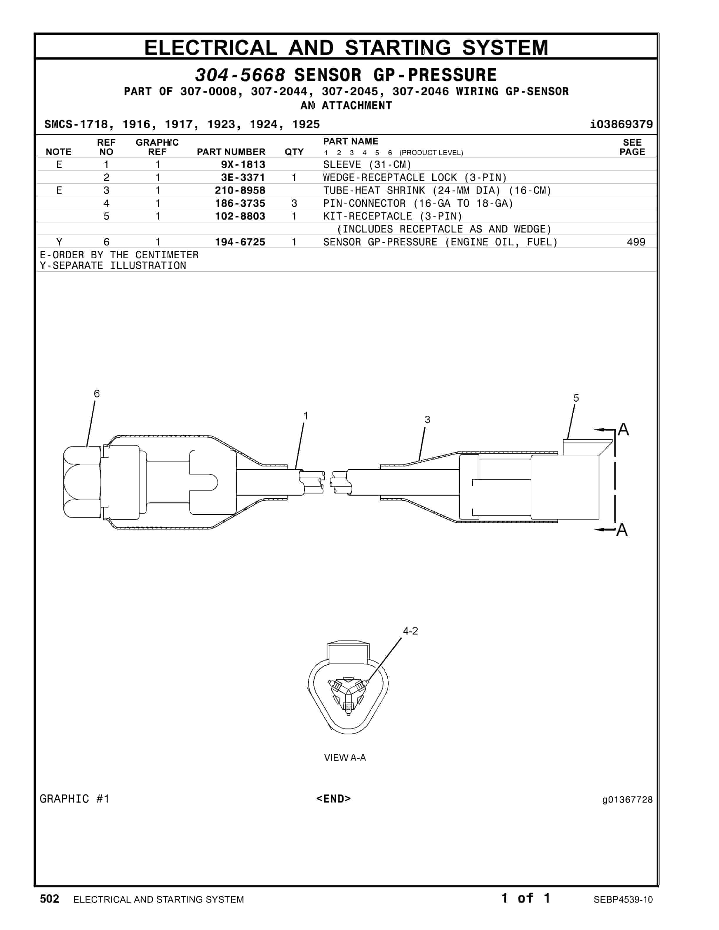 Caterpillar 3512C Marine Auxiliary Parts Manual SEBP4539-10-3