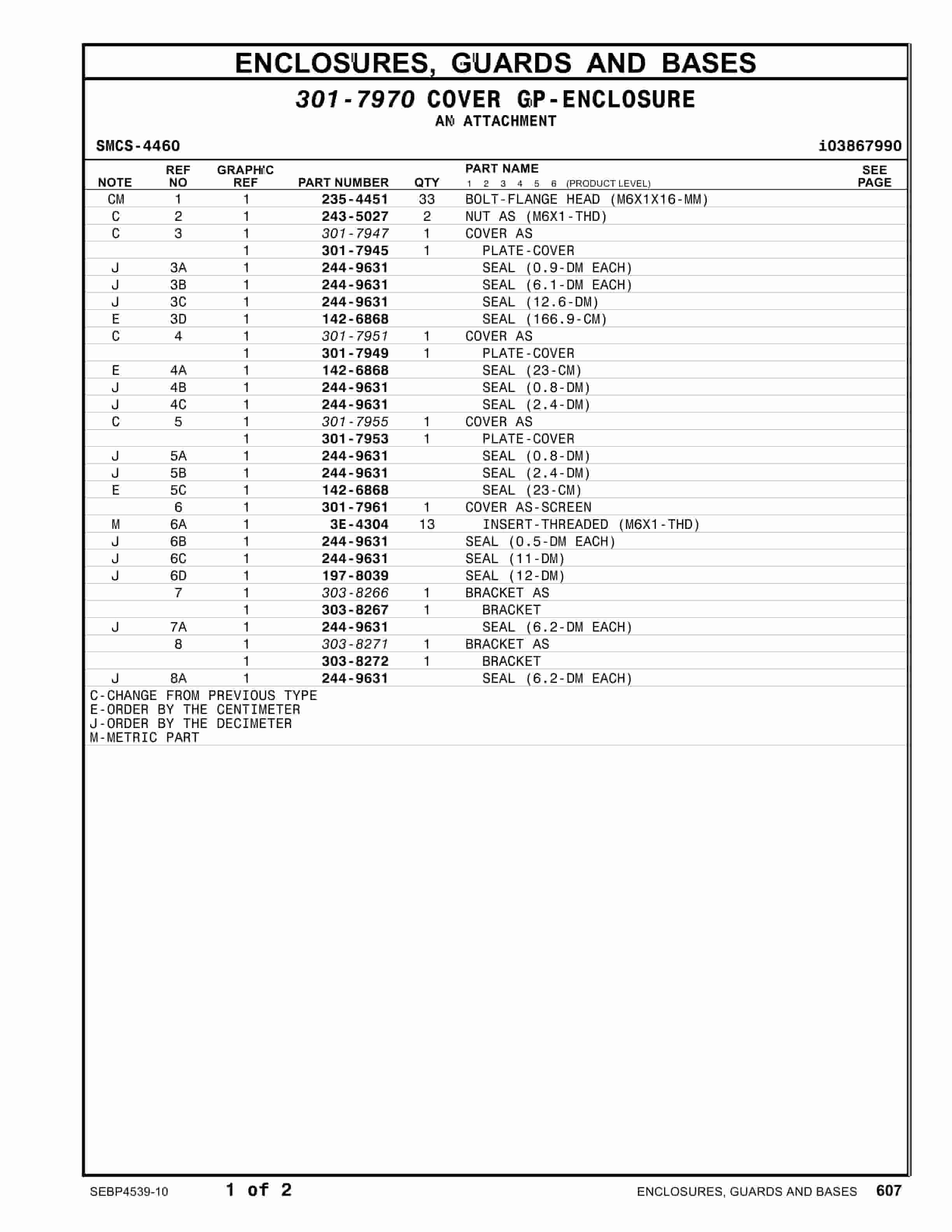 Caterpillar 3512C Marine Auxiliary Parts Manual SEBP4539-10-5