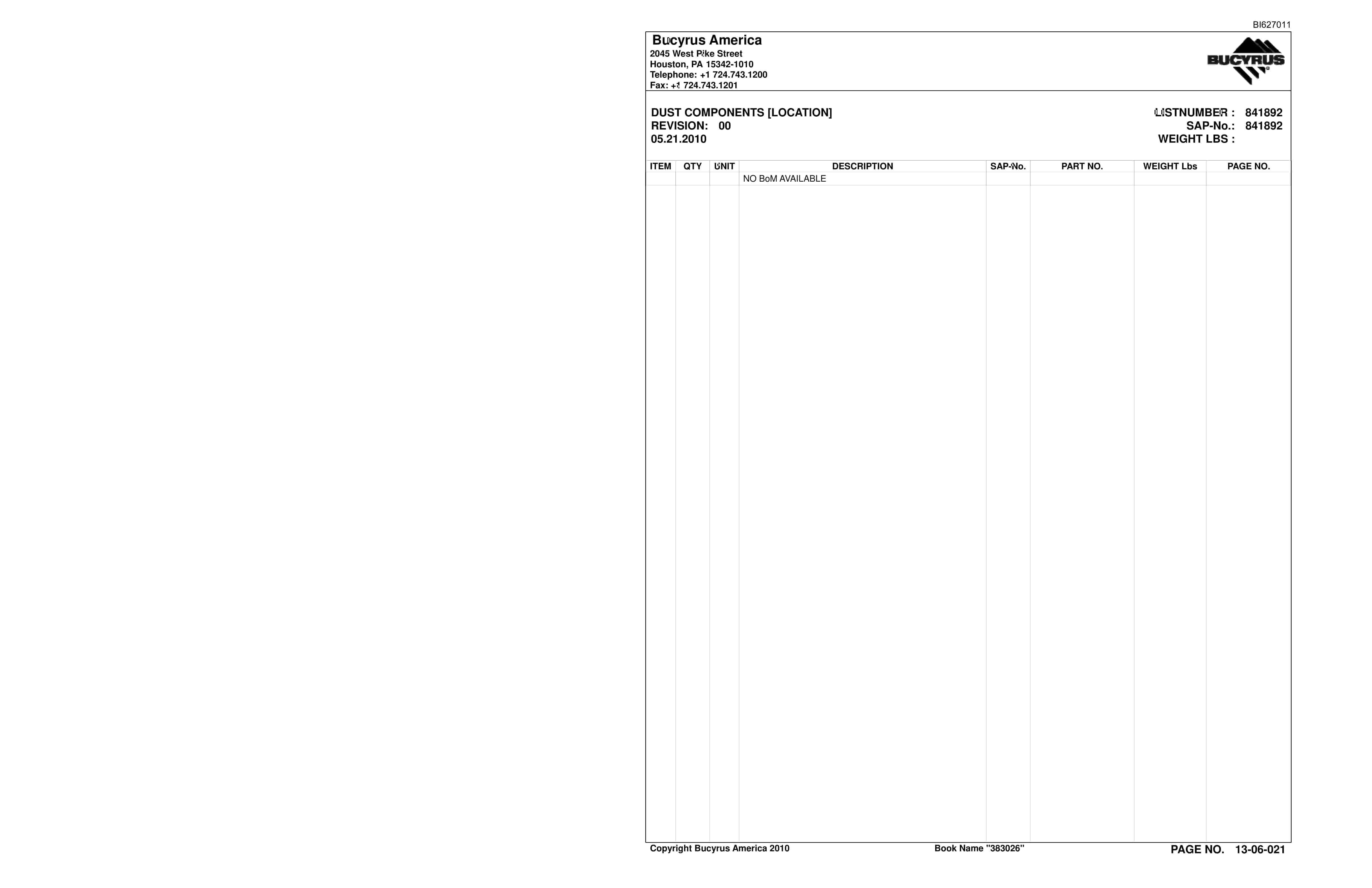 Caterpillar 35M3 Continuous Miner Parts Manual BI627011-3
