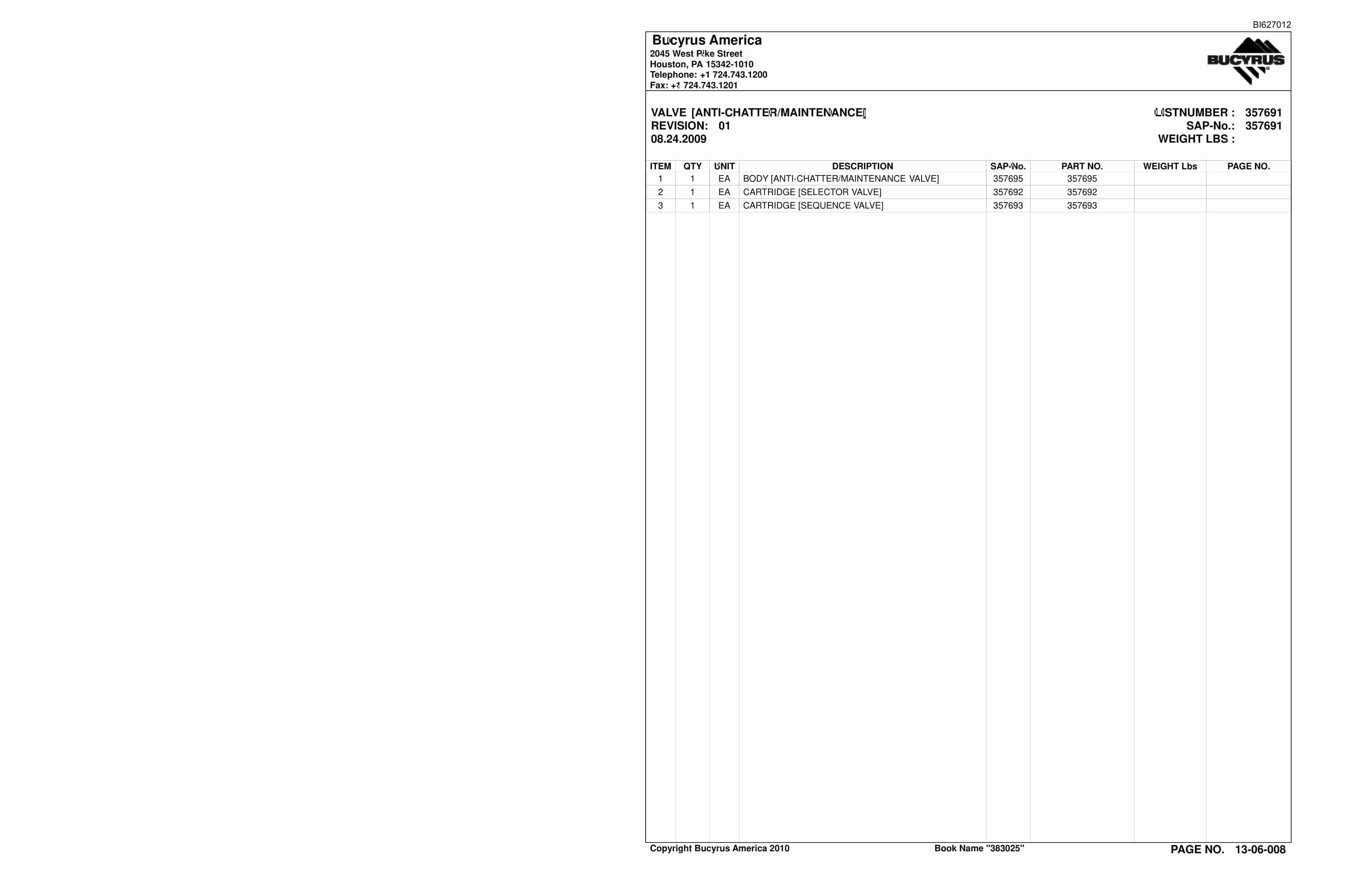 Caterpillar 35M3 Continuous Miner Parts Manual BI627012-3