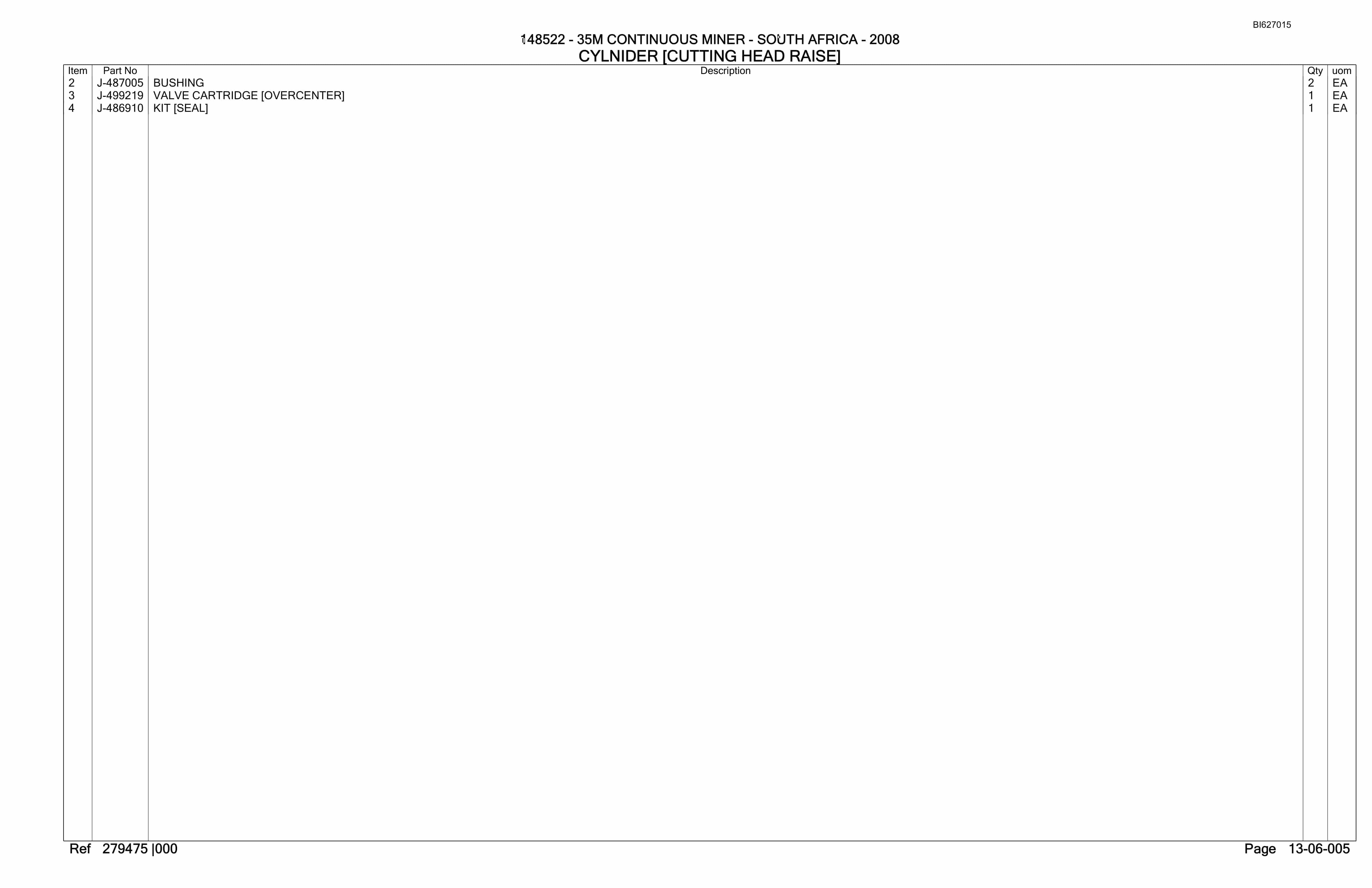 Caterpillar 35M3 Continuous Miner Parts Manual BI627015-3
