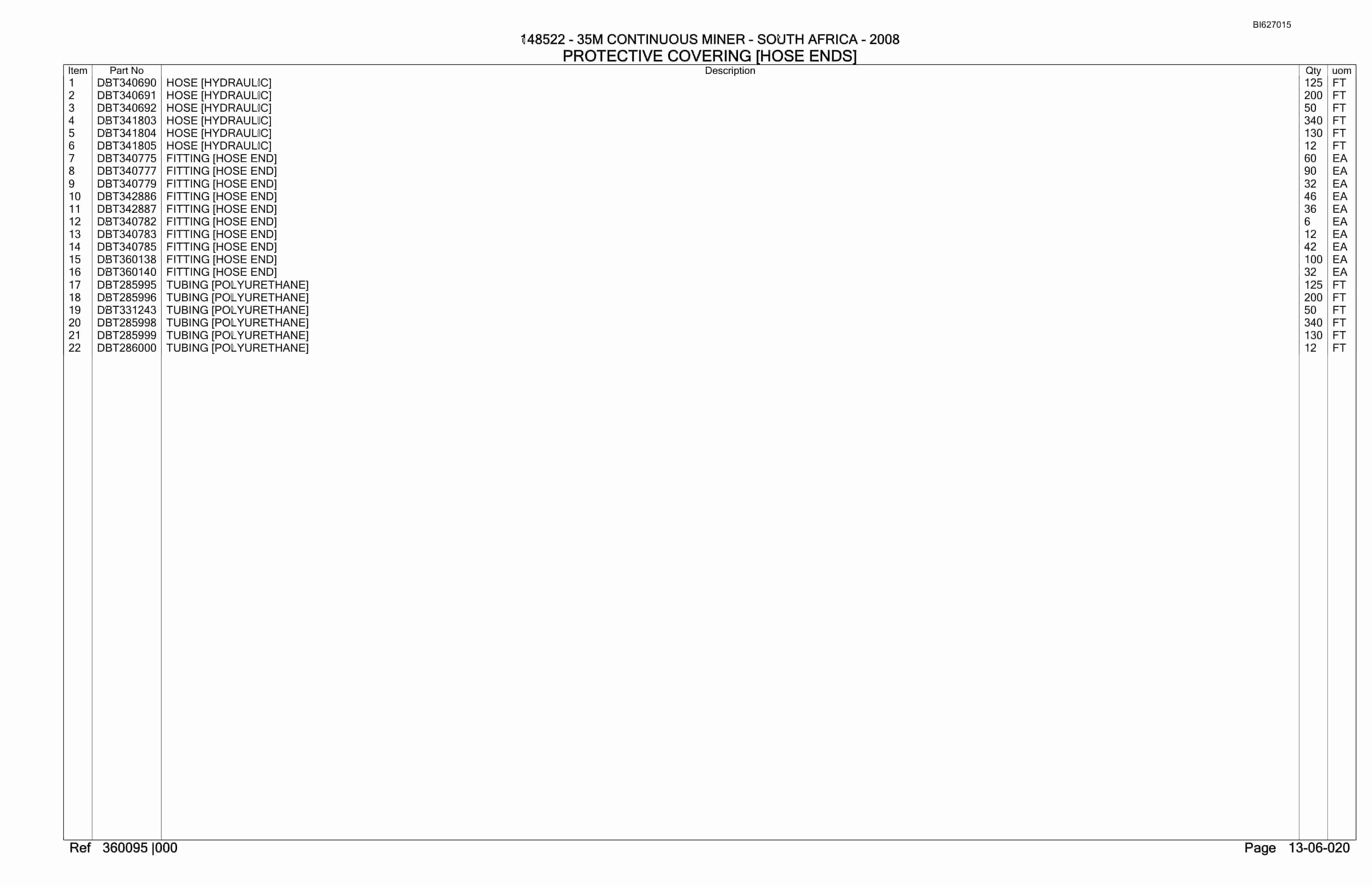 Caterpillar 35M3 Continuous Miner Parts Manual BI627015-4