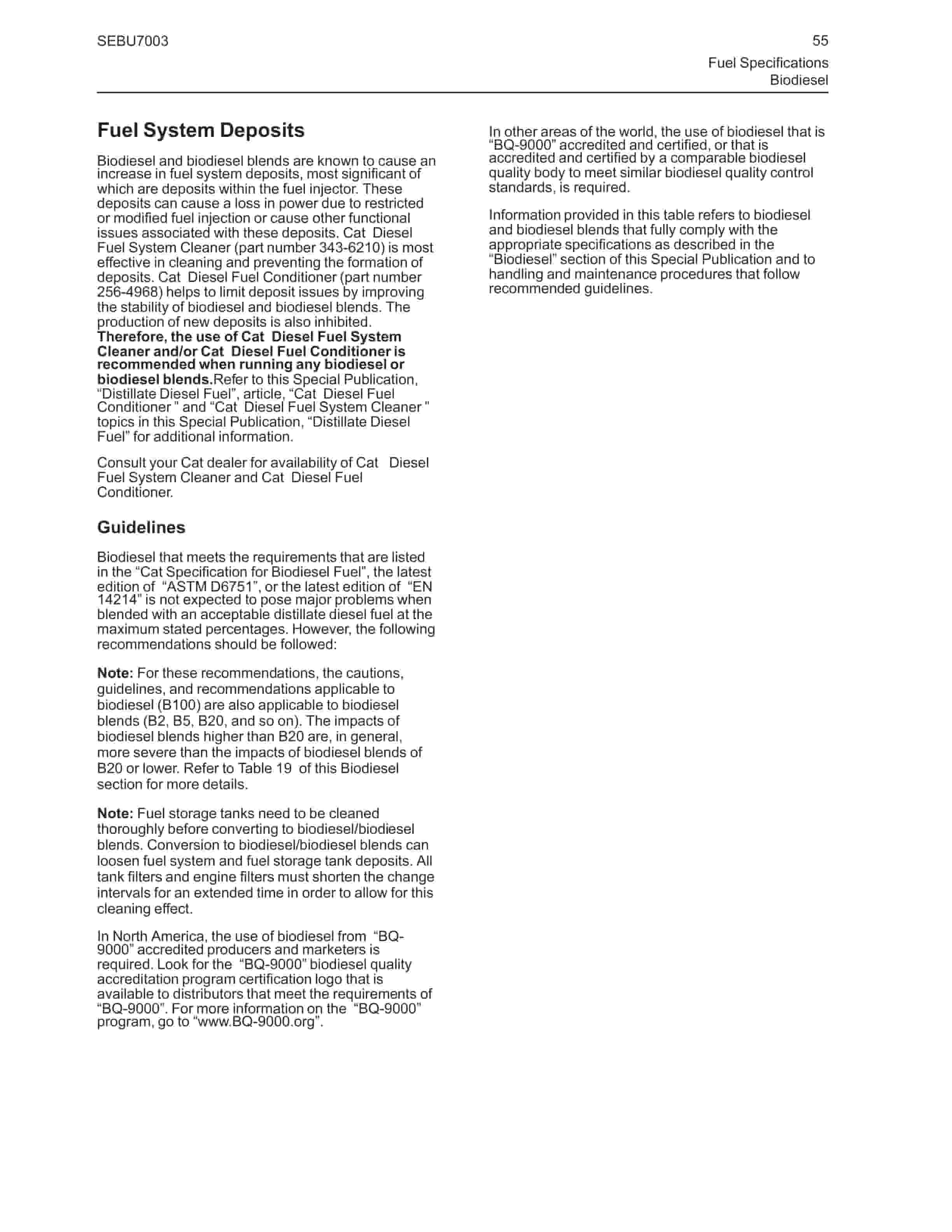 Caterpillar 3600, C280 Series Diesel Engine Fluids Recommendations Operation And Maintenance Manual SEBU7003-05-2