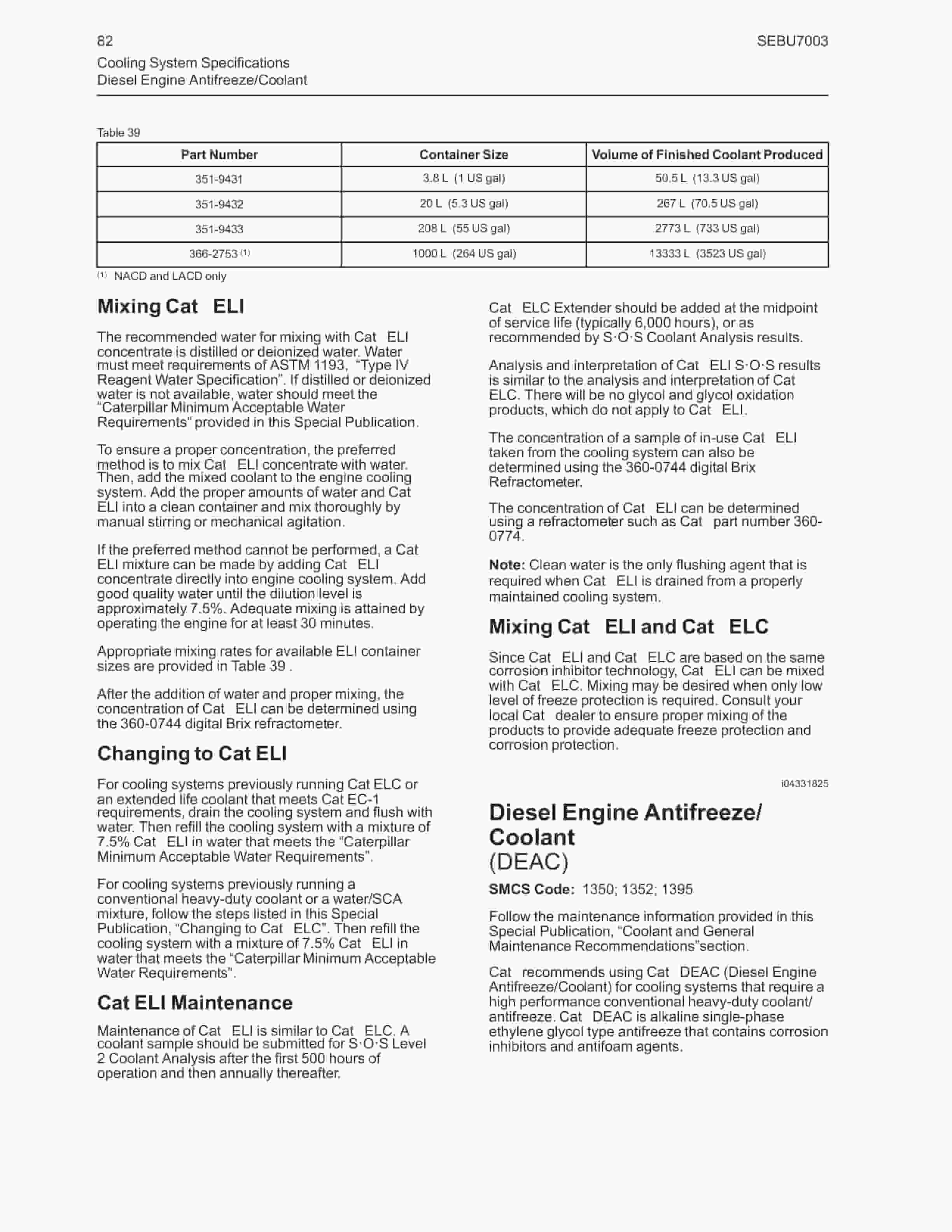 Caterpillar 3600, C280 Series Diesel Engine Fluids Recommendations Operation And Maintenance Manual SEBU7003-05-4