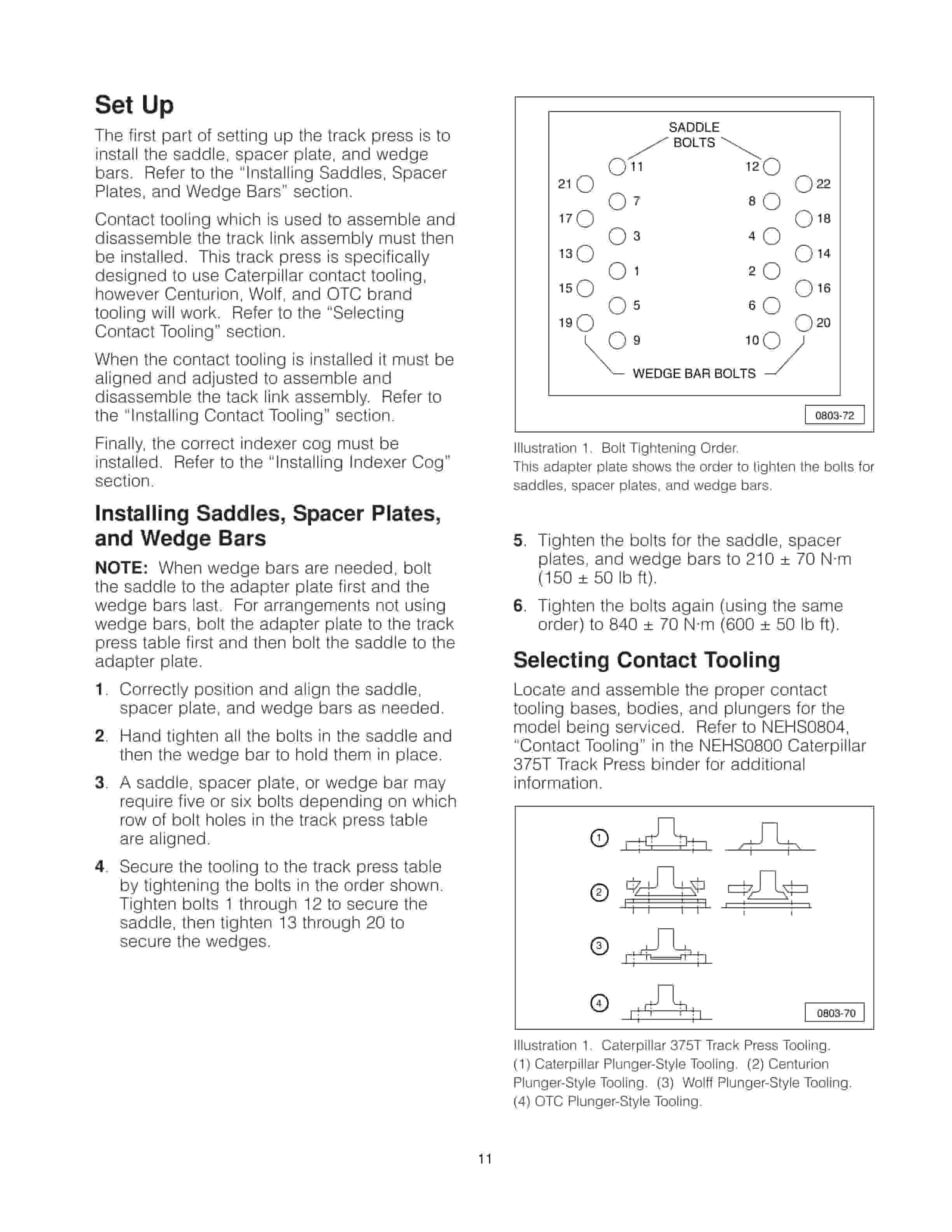 Caterpillar 375T Track Press Tool Operating Manual NEHS0895-2