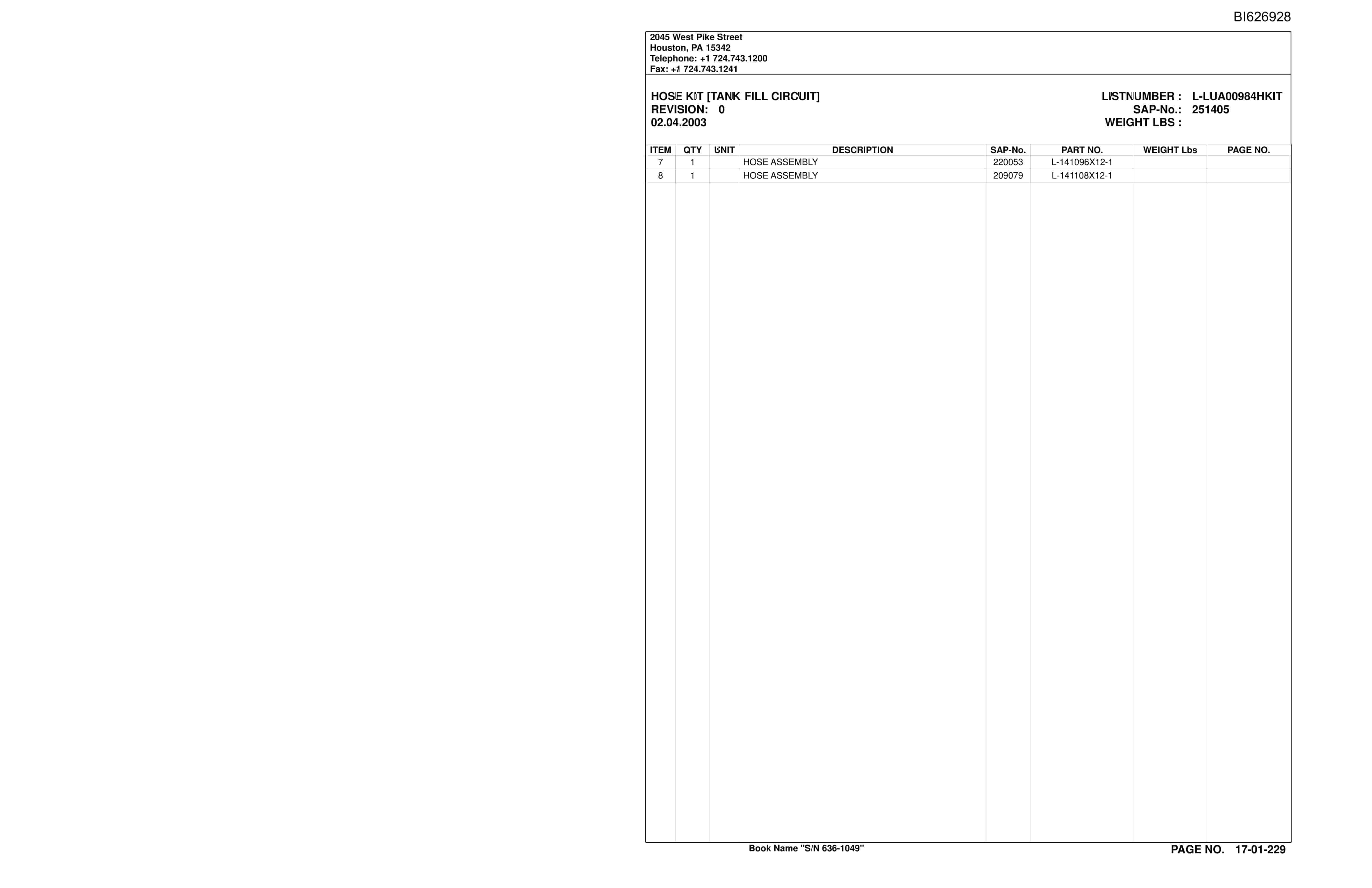 Caterpillar 49069 Shenhua International Parts Manual BI626928-3