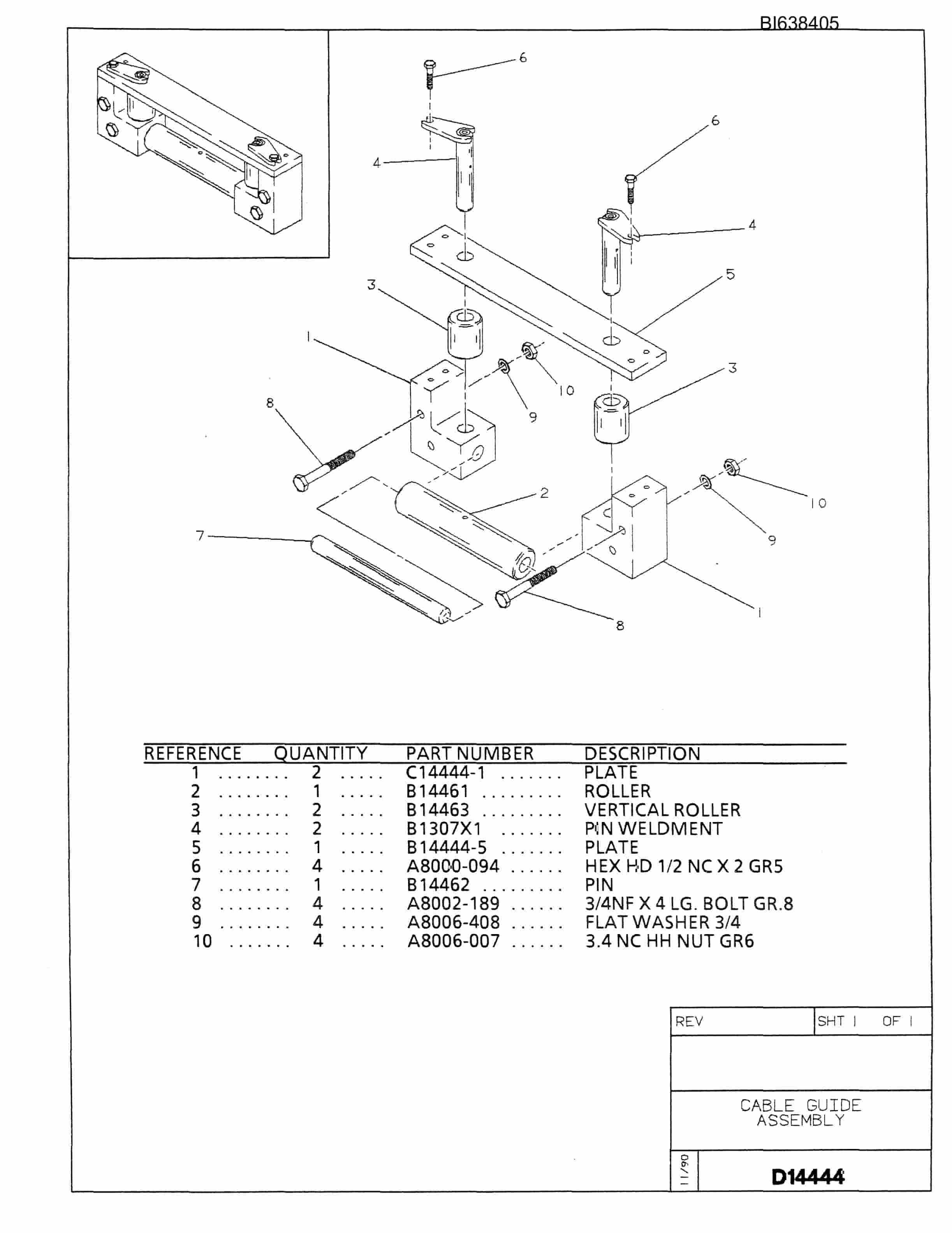 Caterpillar 602A Parts Manual BI638405-4