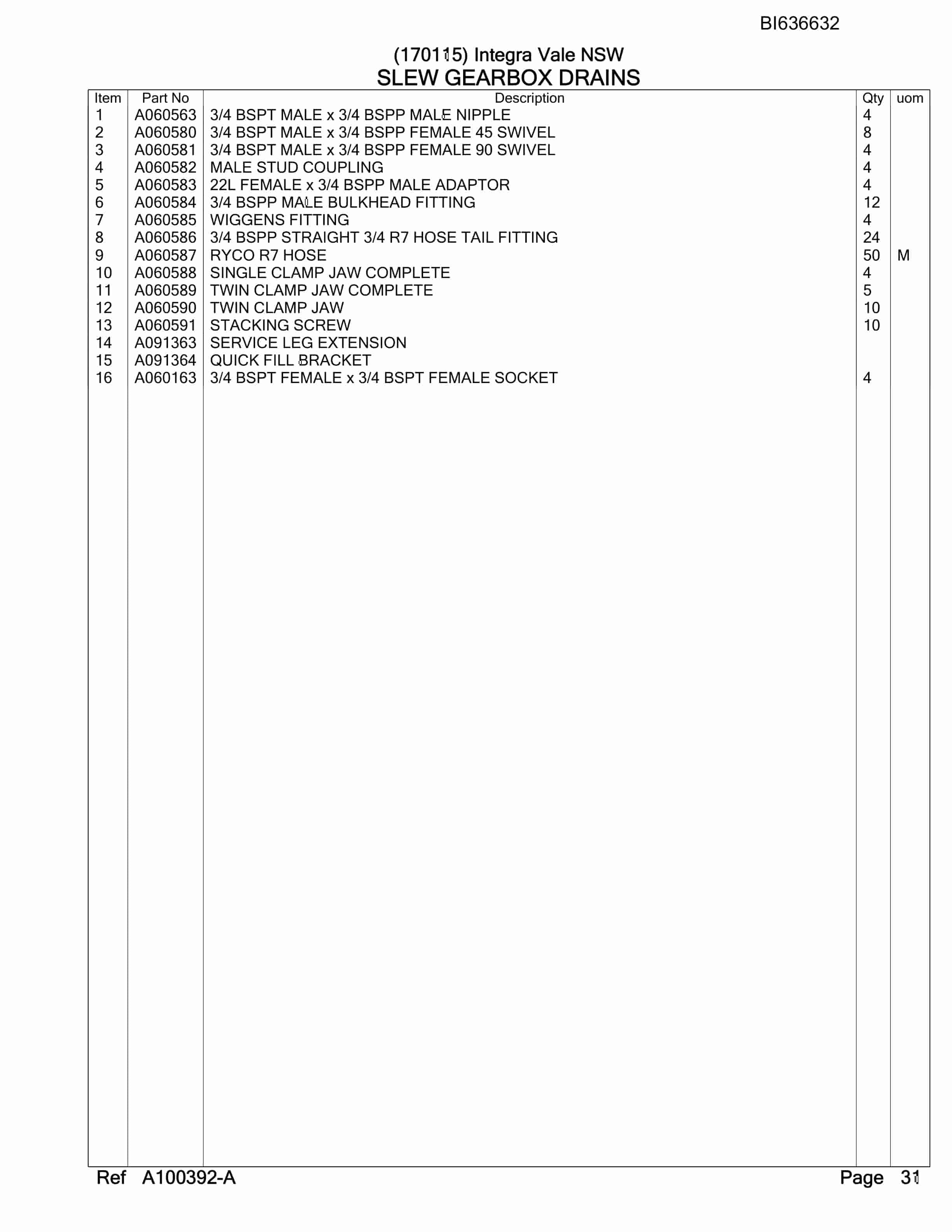 Caterpillar 6040 Hydraulic Excavator Australian Options - Parts Manual BI636632-2
