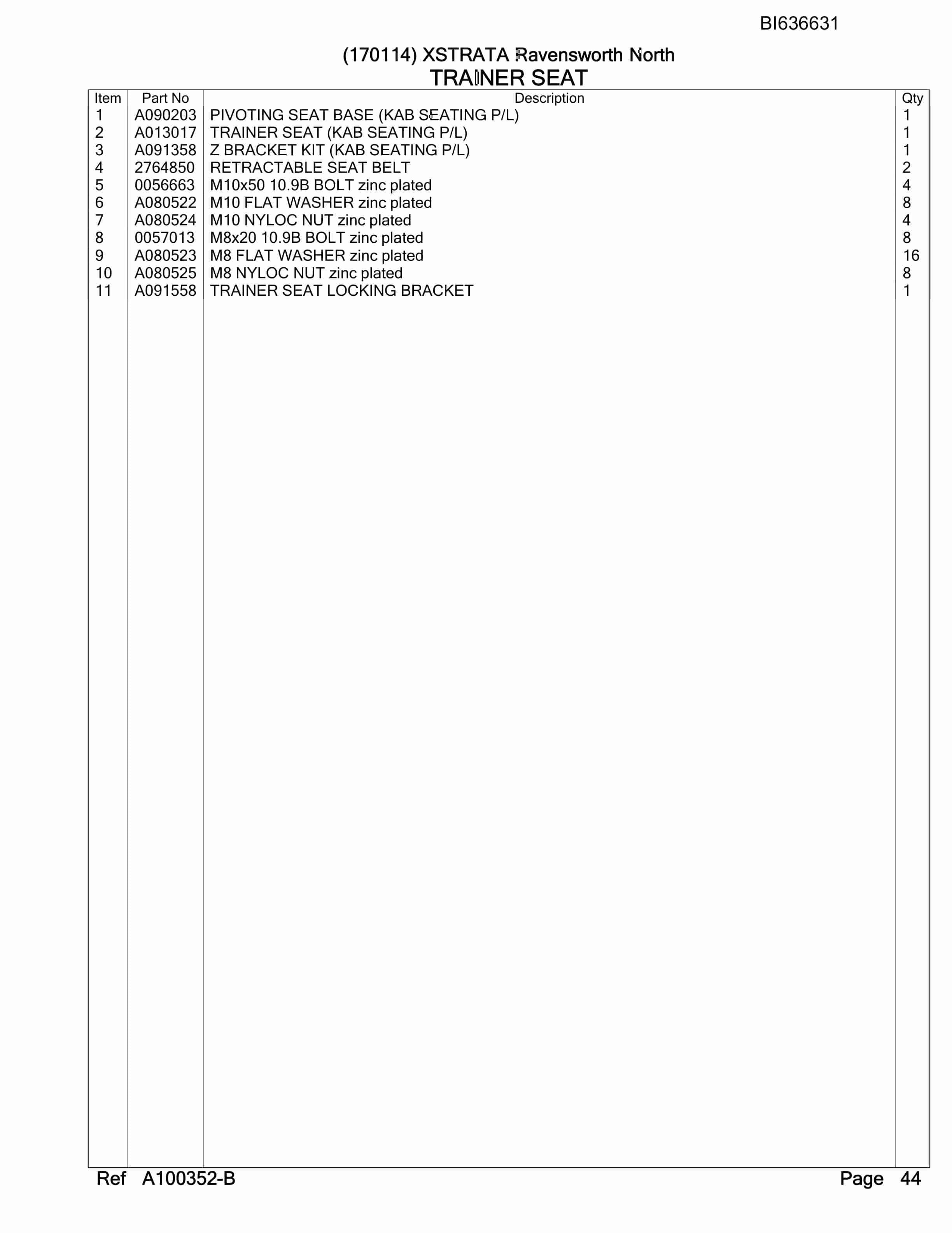 Caterpillar 6040 Hydraulic Shovel Australian Options - Parts Manual BI636631-3