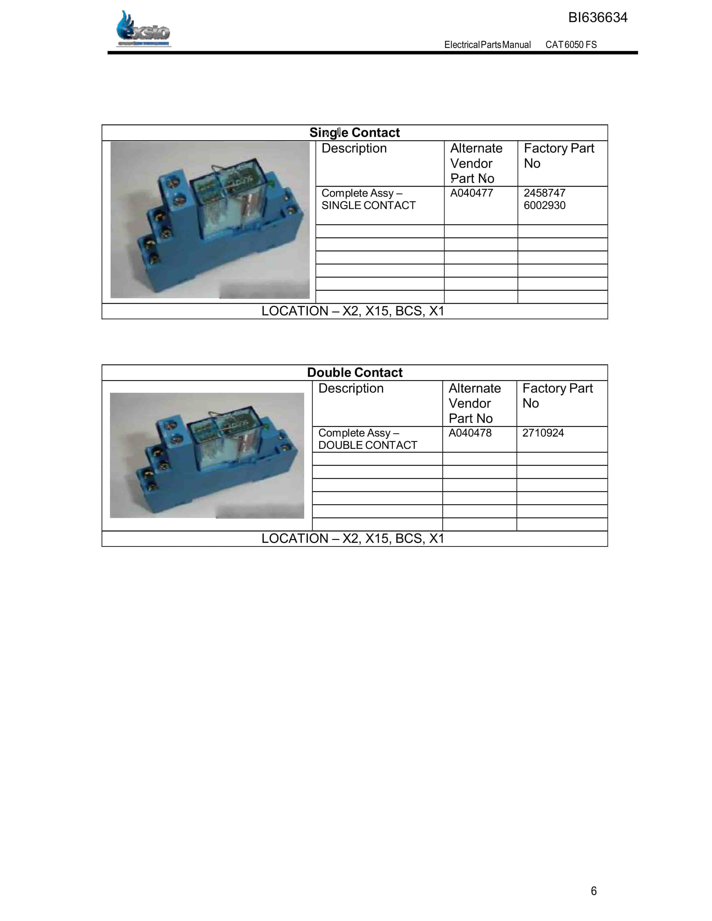 Caterpillar 6050 Hydraulic Shovel Australian Options - Parts Manual BI636634-4