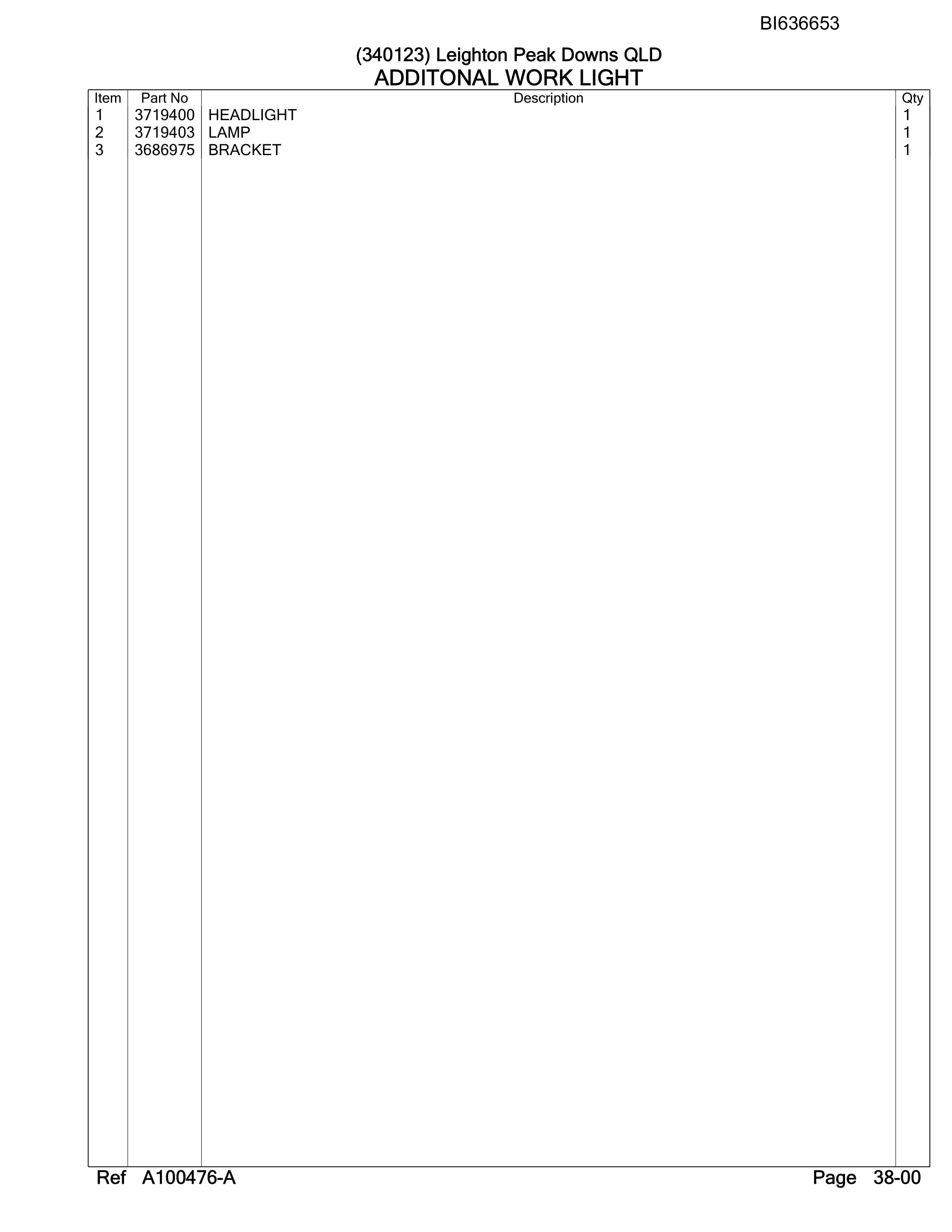 Caterpillar 6060 Hydraulic Shovel Australian Options - Parts Manual BI636653-2
