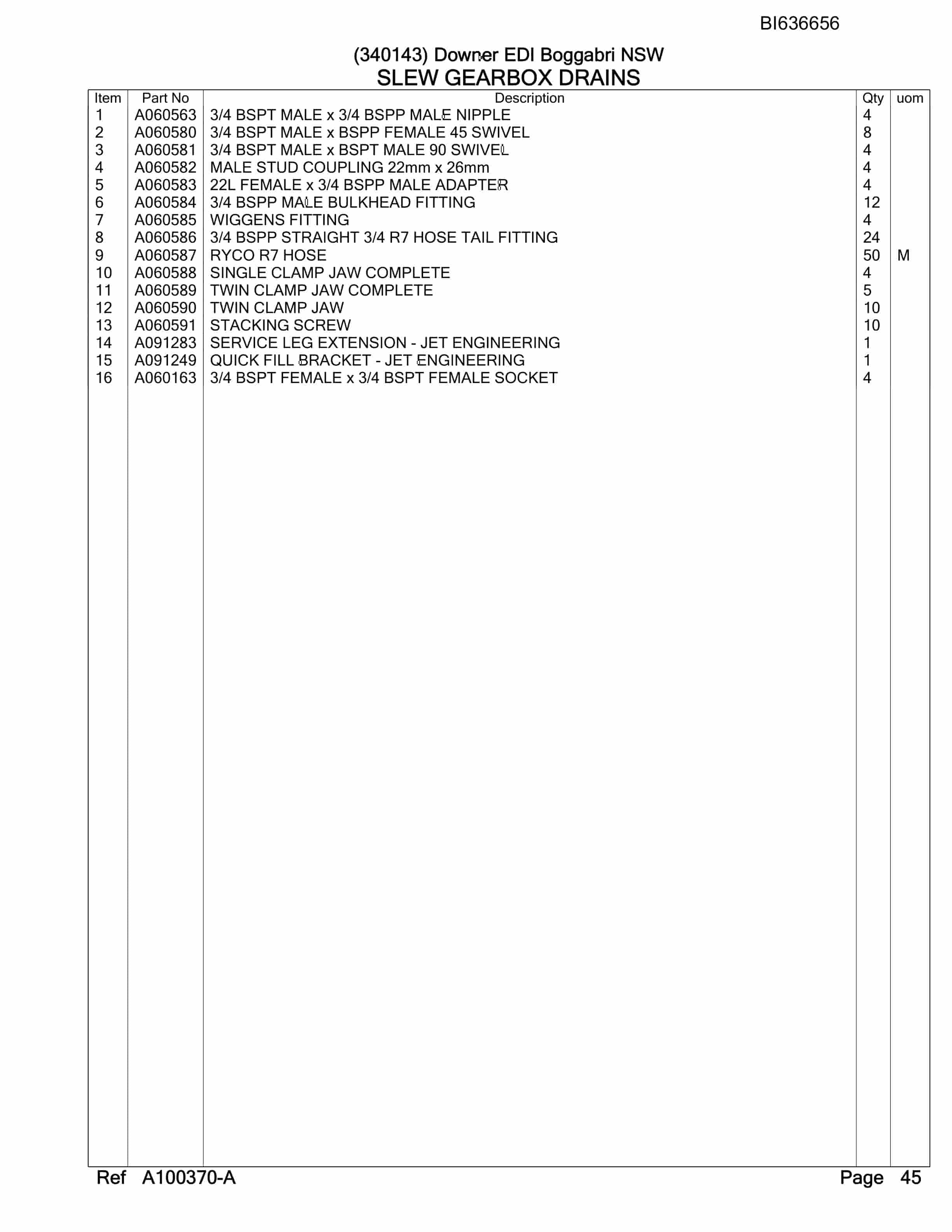 Caterpillar 6060 Hydraulic Shovel Australian Options - Parts Manual BI636656-3