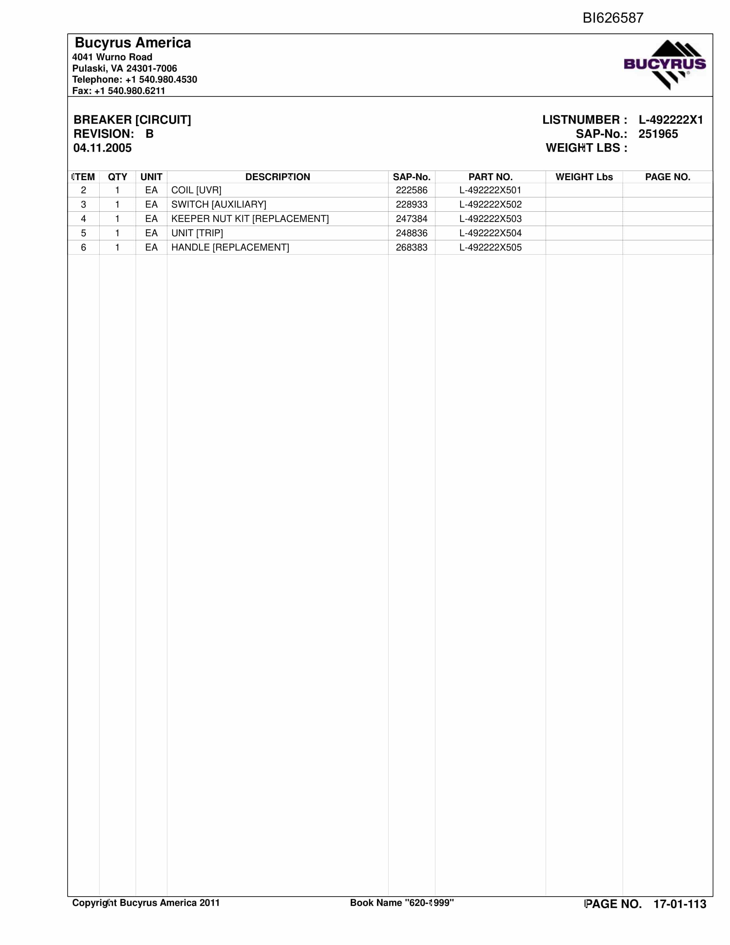Caterpillar 620-1999 Versatrac Parts Manual BI626587-2