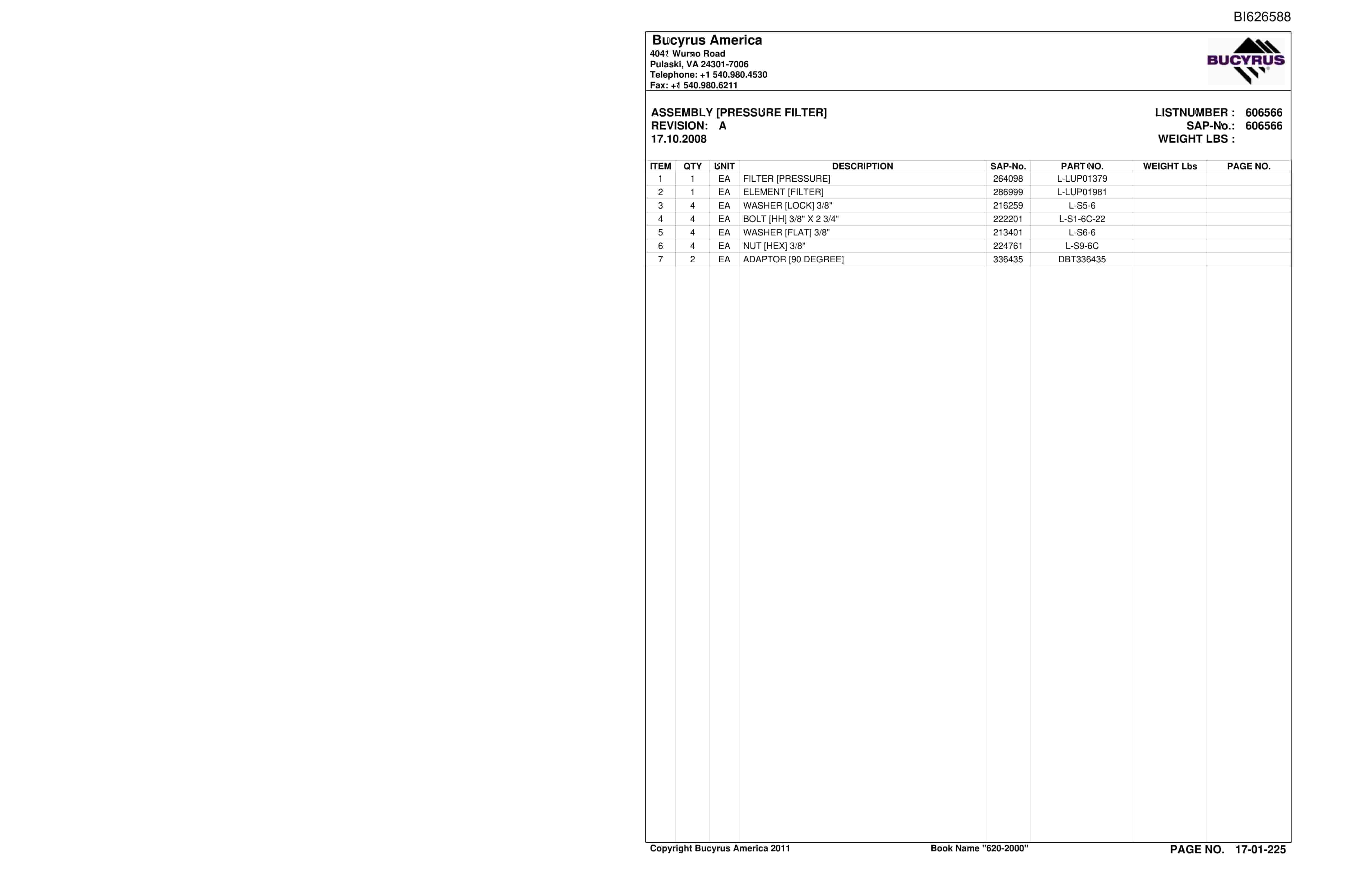 Caterpillar 620-2000 Versatrac Parts Manual BI626588-4
