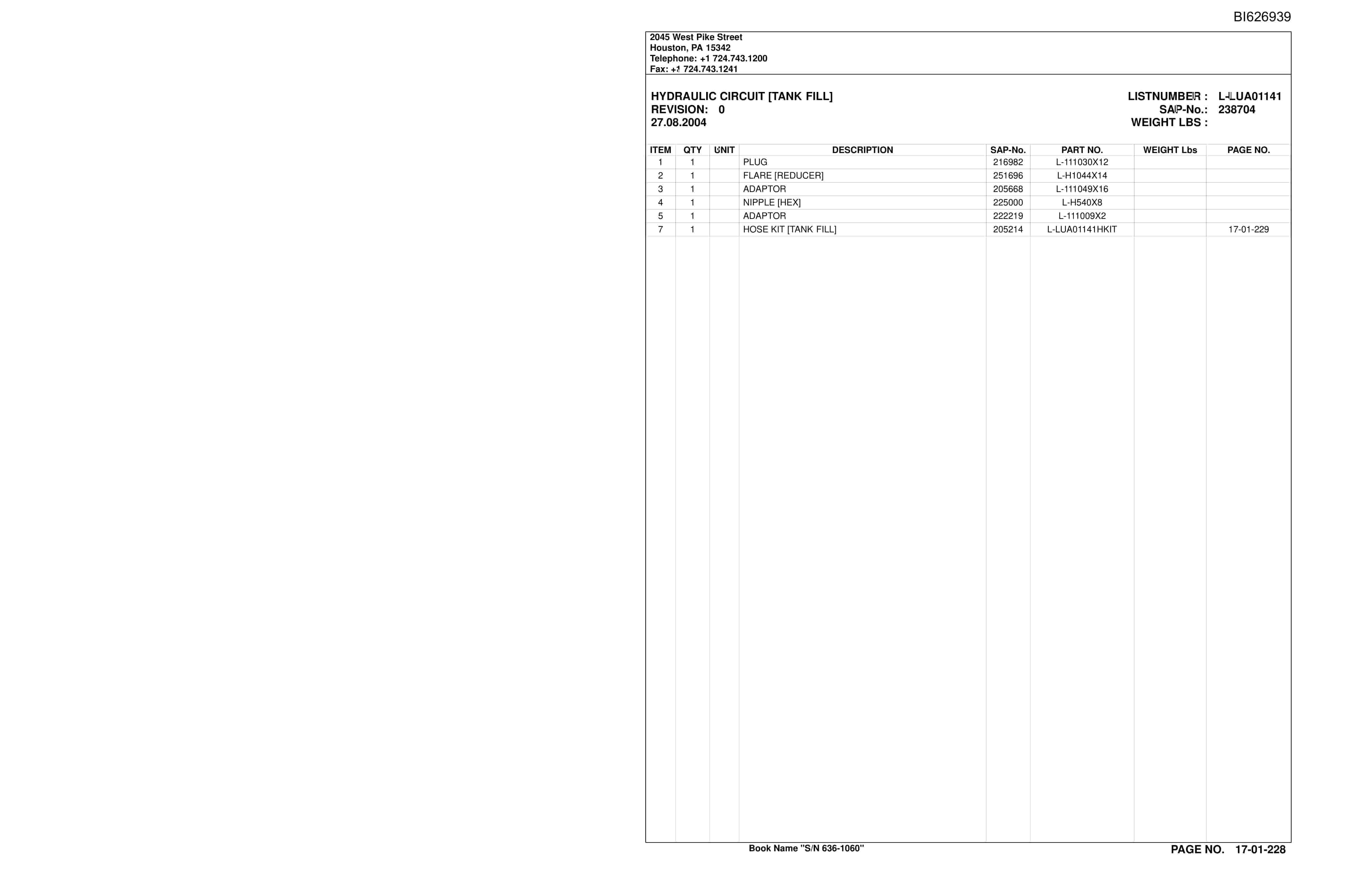 Caterpillar 636-1060 Versatrac Parts Manual BI626939-5