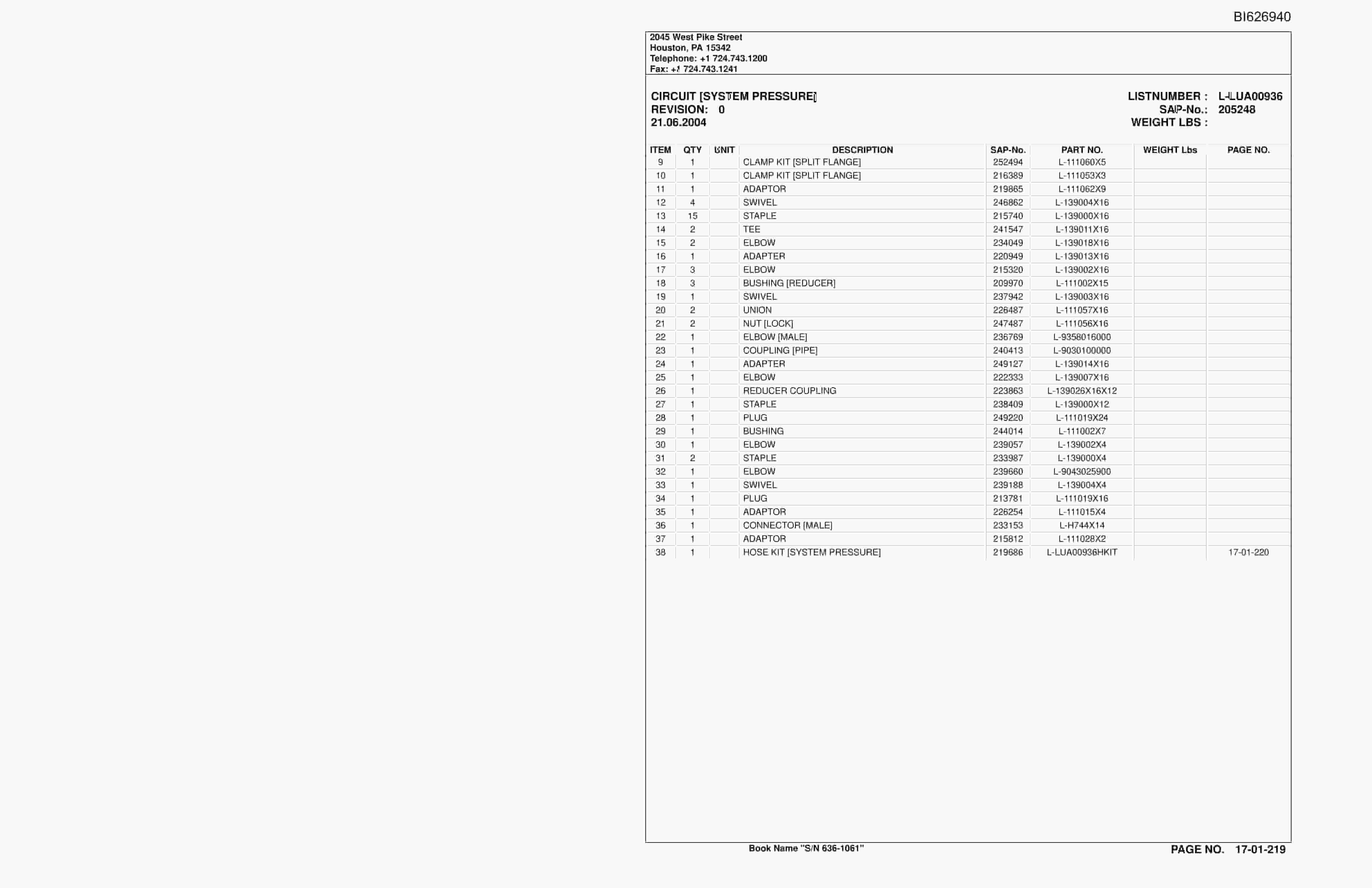 Caterpillar 636-1061 Versatrac Parts Manual BI626940-3