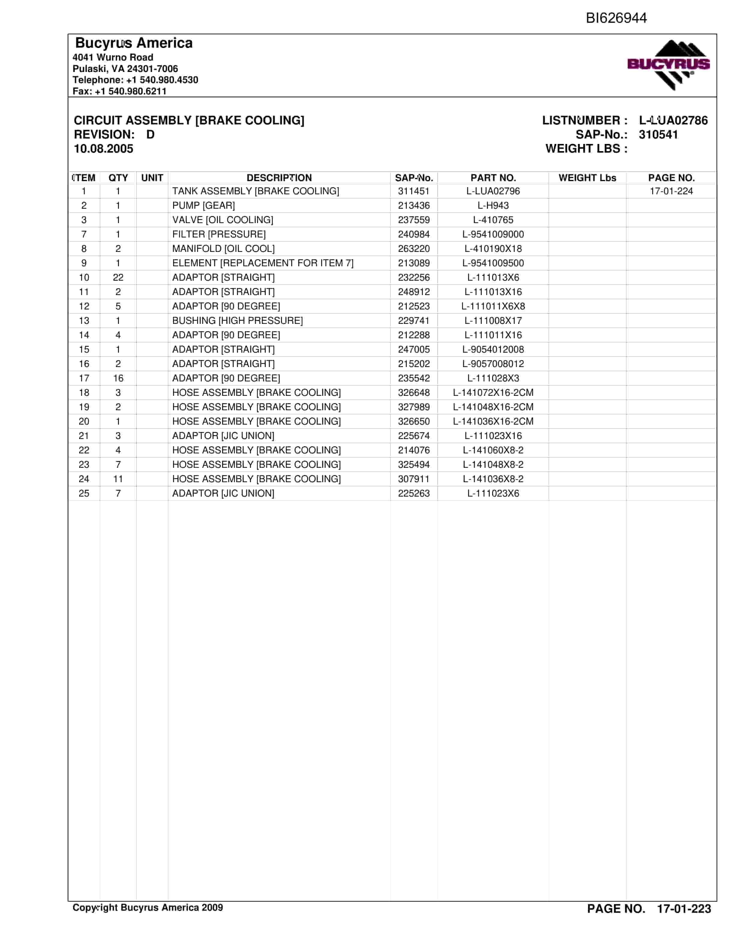 Caterpillar 636-1065 Versatrac Parts Manual BI626944-3