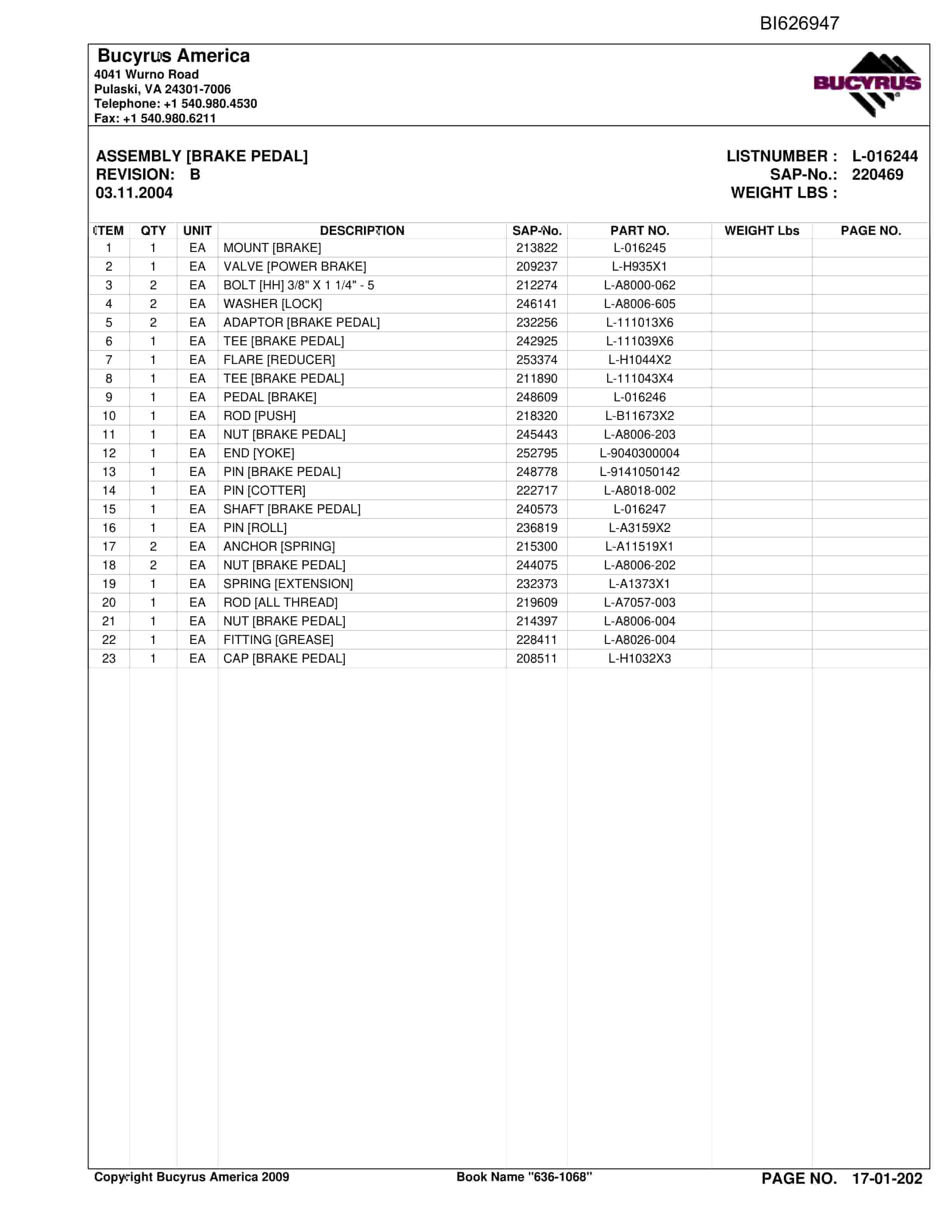 Caterpillar 636-1068 Versatrac Parts Manual BI626947-5