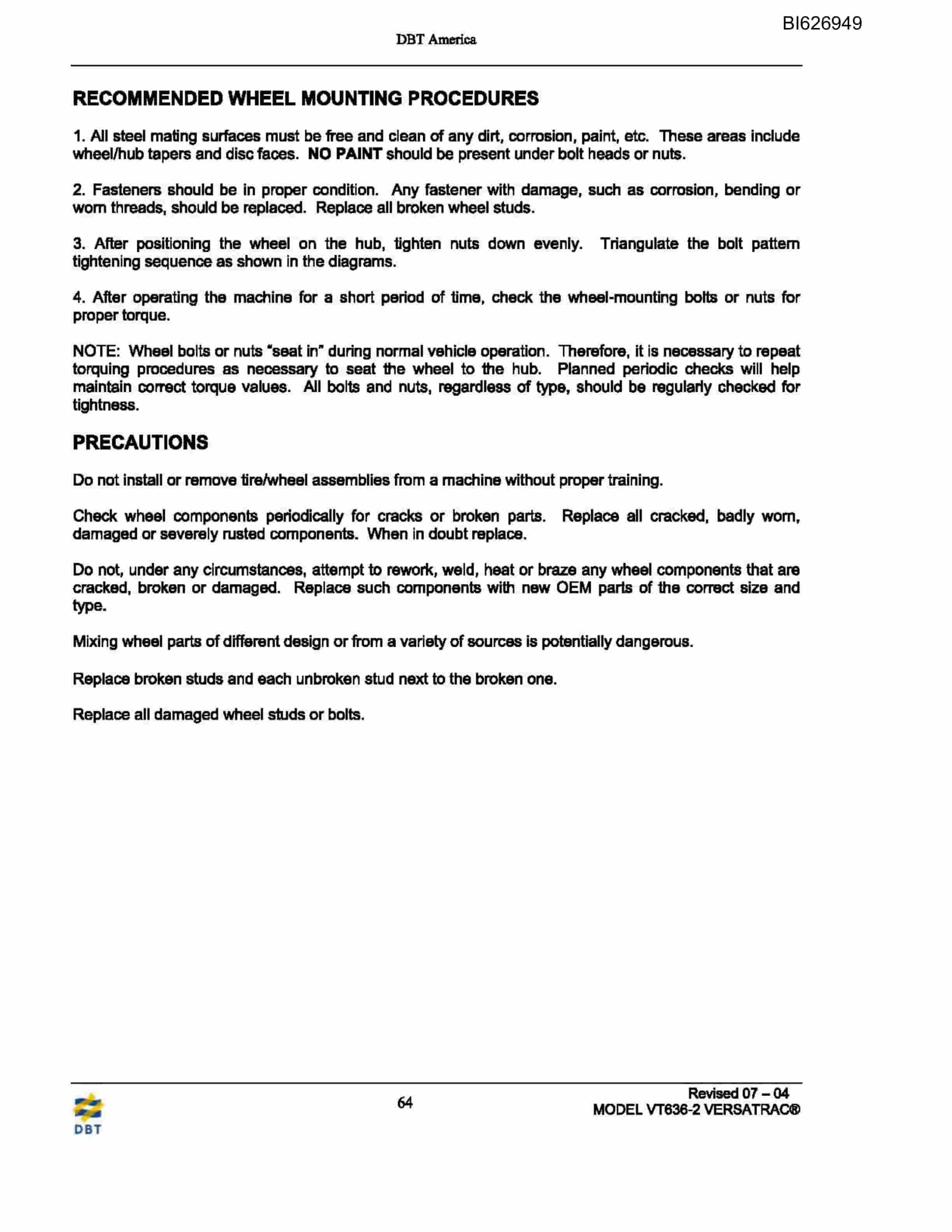 Caterpillar 636-1070 Versatrac Parts Manual BI626949-3