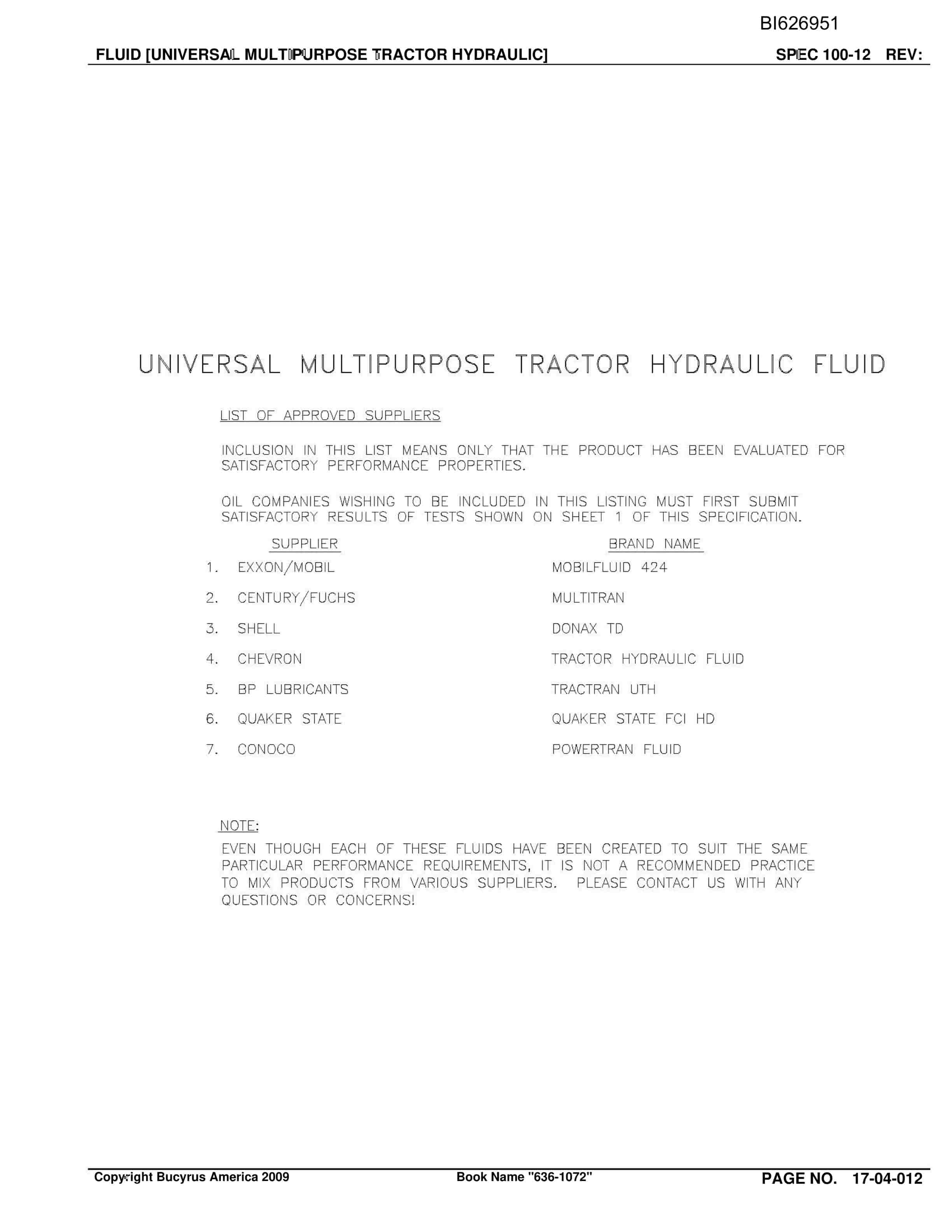 Caterpillar 636-1072 Versatrac Parts Manual BI626951-3