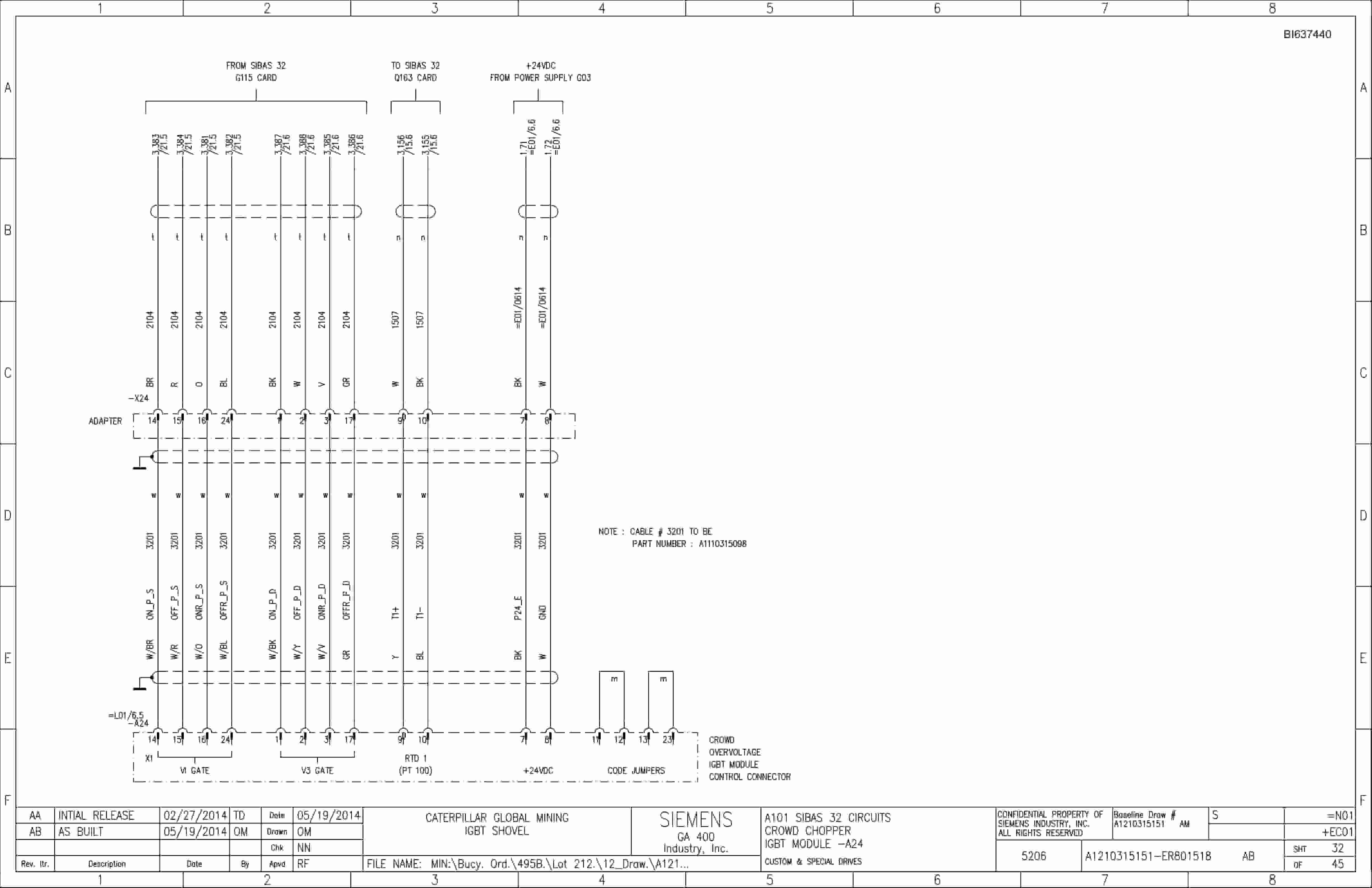 Caterpillar 7495 HF, HD Shovel IGBT Drive System Wiring Diagrams BI637440 2 Caterpillar 7495 HF, HD Shovel IGBT Drive System Wiring Diagrams BI637440 - Image 2