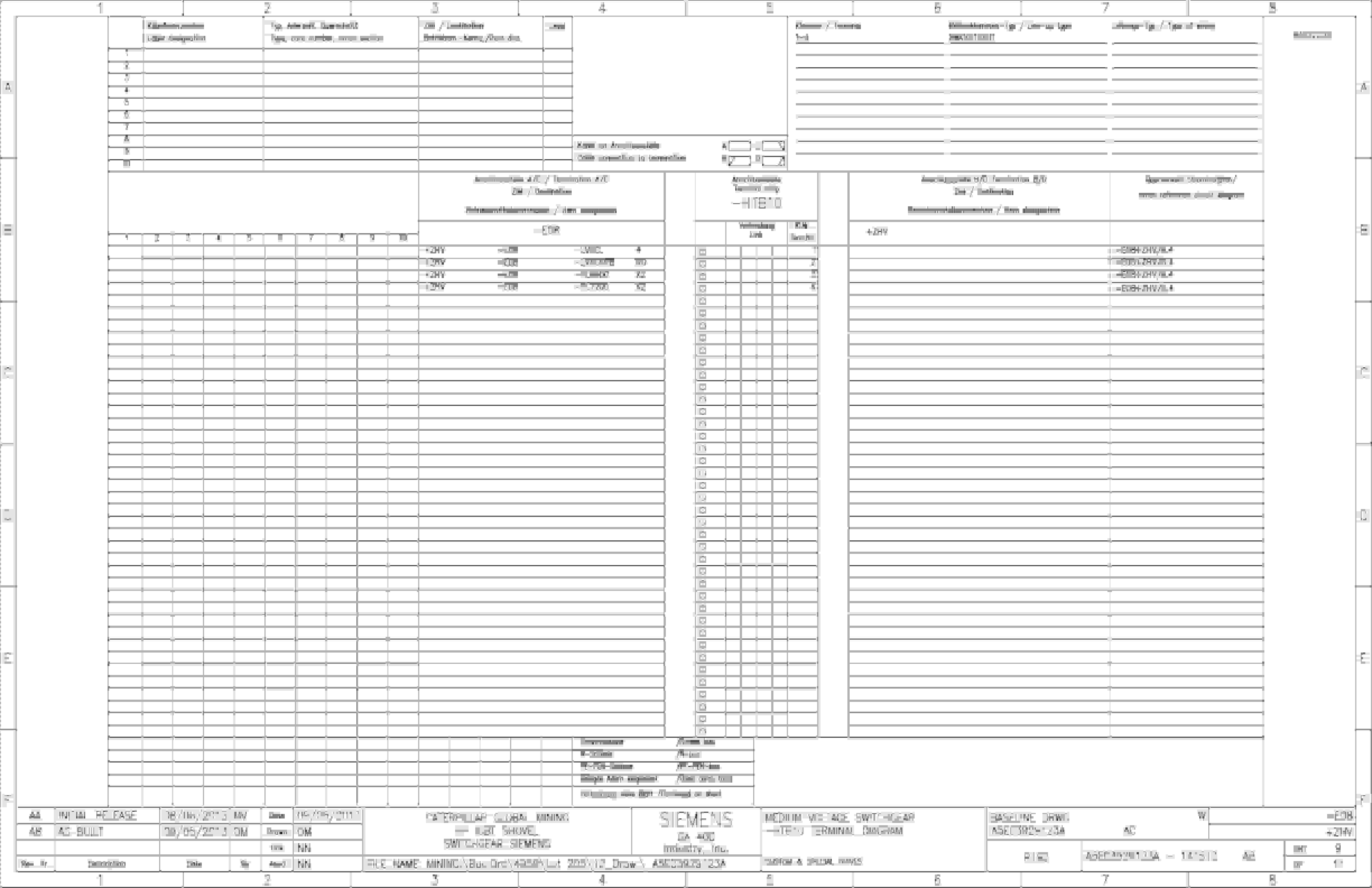 Caterpillar 7495 HF, HD Shovel MV Switchgear Wiring Diagrams BI637225 3 Caterpillar 7495 HF, HD Shovel MV Switchgear Wiring Diagrams BI637225 - Image 3