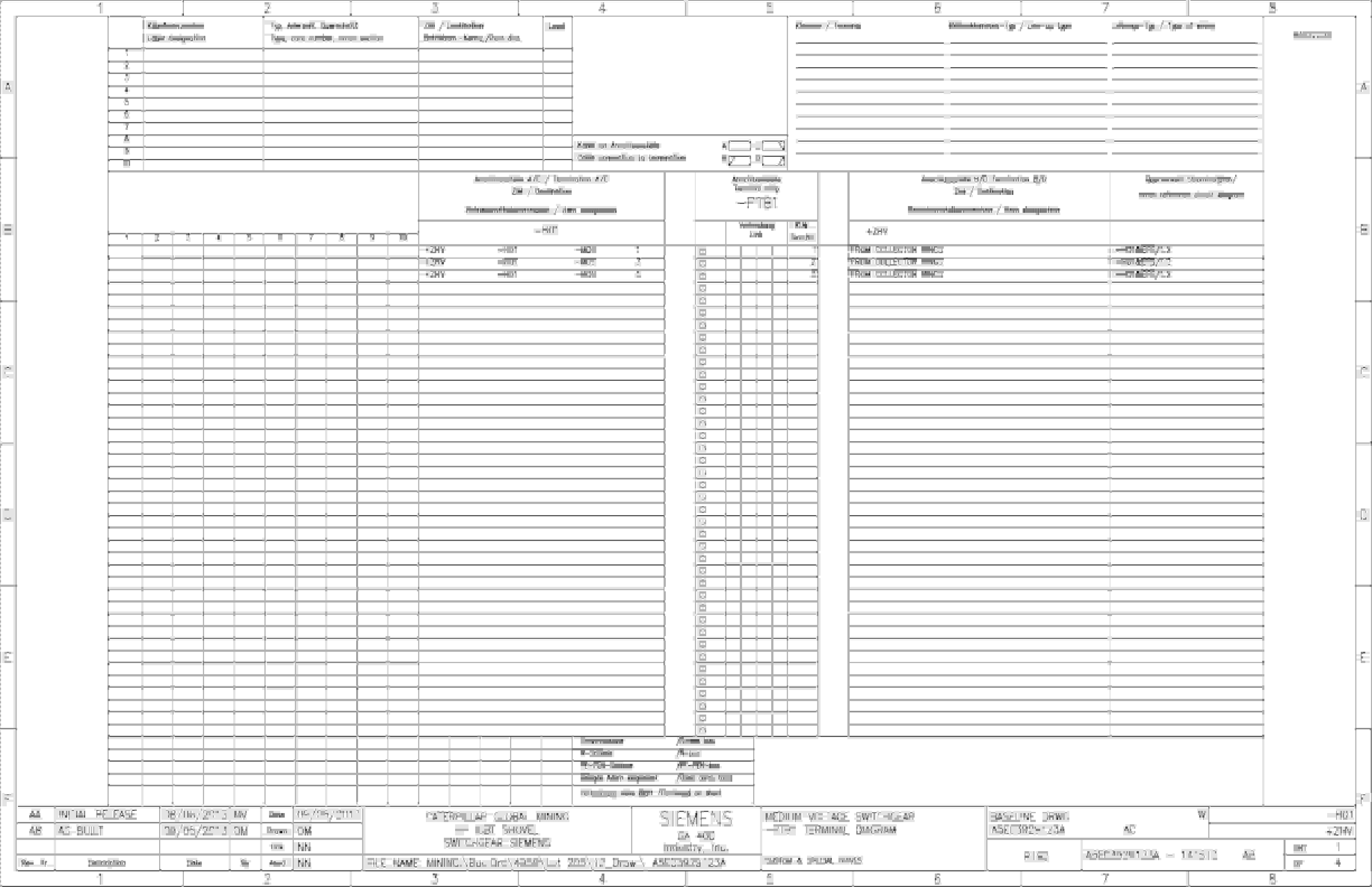 Caterpillar 7495 HF, HD Shovel MV Switchgear Wiring Diagrams BI637225 4 Caterpillar 7495 HF, HD Shovel MV Switchgear Wiring Diagrams BI637225 - Image 4
