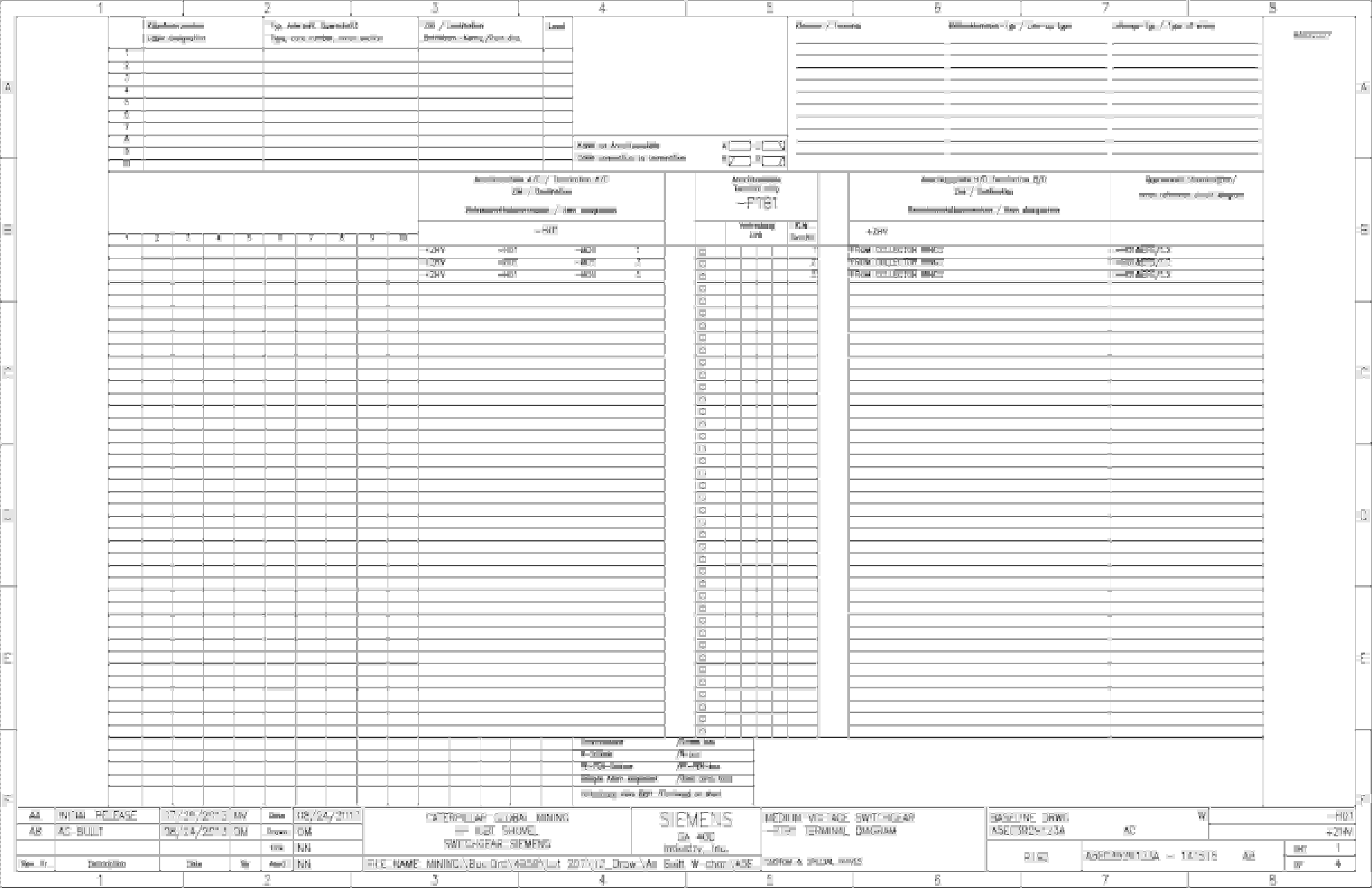 Caterpillar 7495 HF, HD Shovel MV Switchgear Wiring Diagrams BI637327 4 Caterpillar 7495 HF, HD Shovel MV Switchgear Wiring Diagrams BI637327 - Image 4