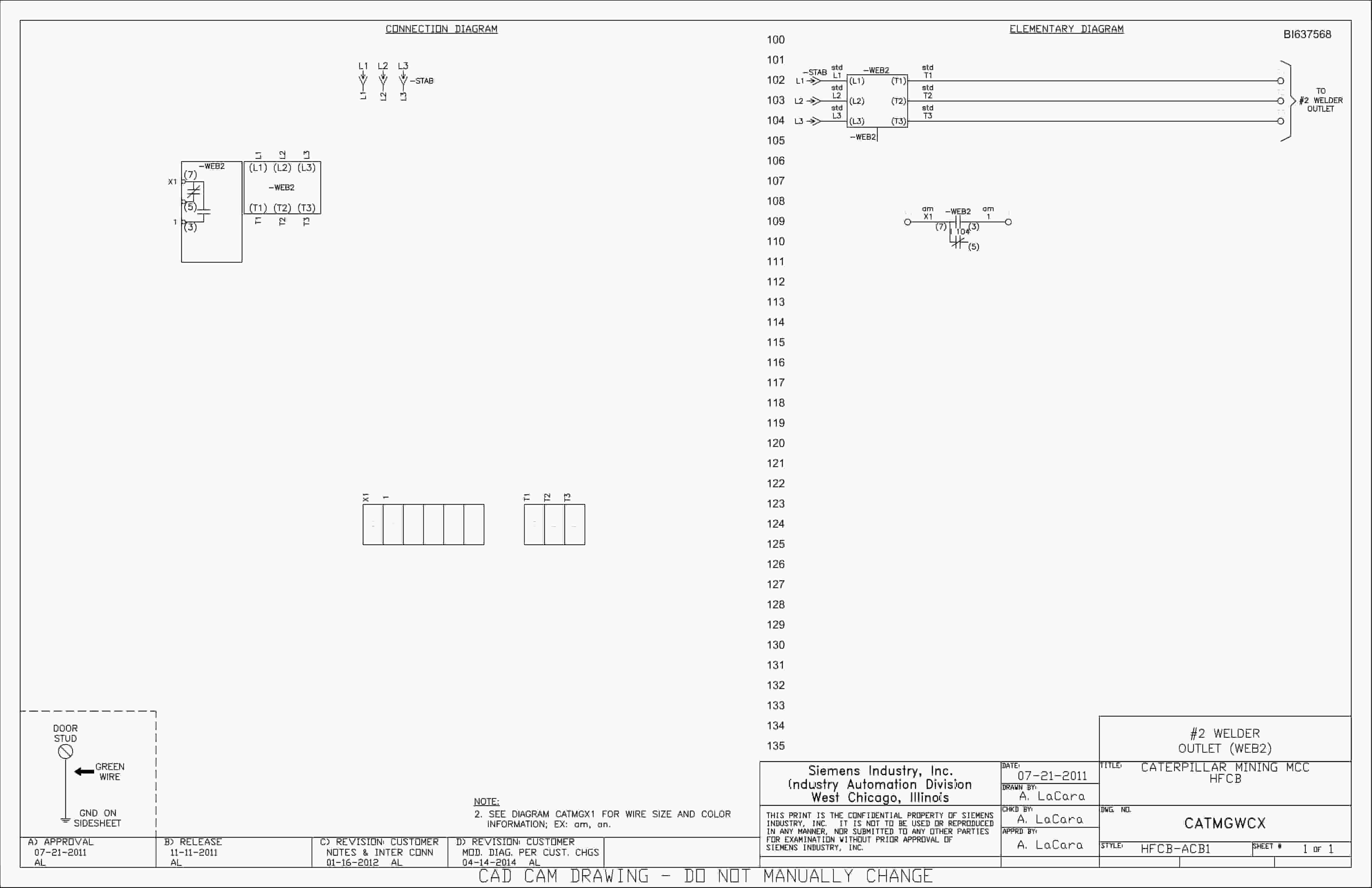 Caterpillar 7495 (HF) Shovel Motor Control Center Wiring Diagrams BI637568 5 Caterpillar 7495 (HF) Shovel Motor Control Center Wiring Diagrams BI637568 - Image 5