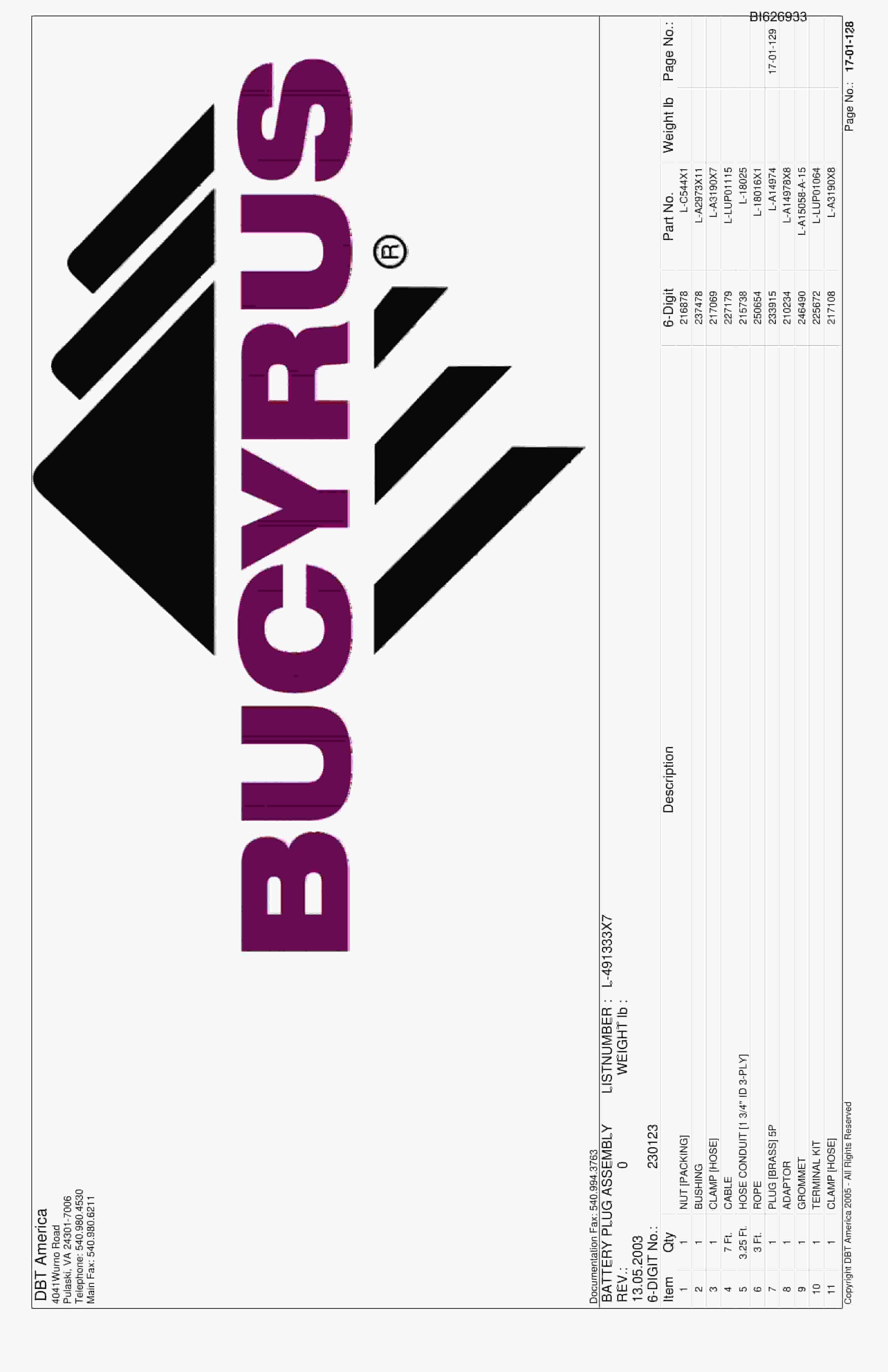 Caterpillar 87308 Consol Energy Parts Manual BI626933-2