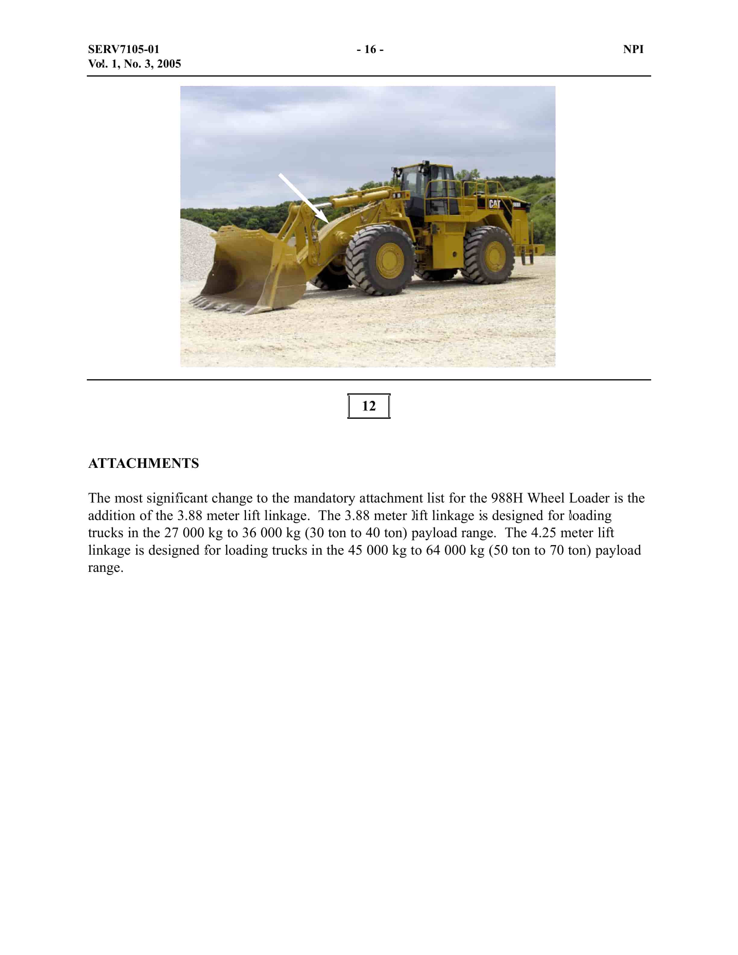 Caterpillar 988H Wheel Loader Service Training SERV7105-01-2