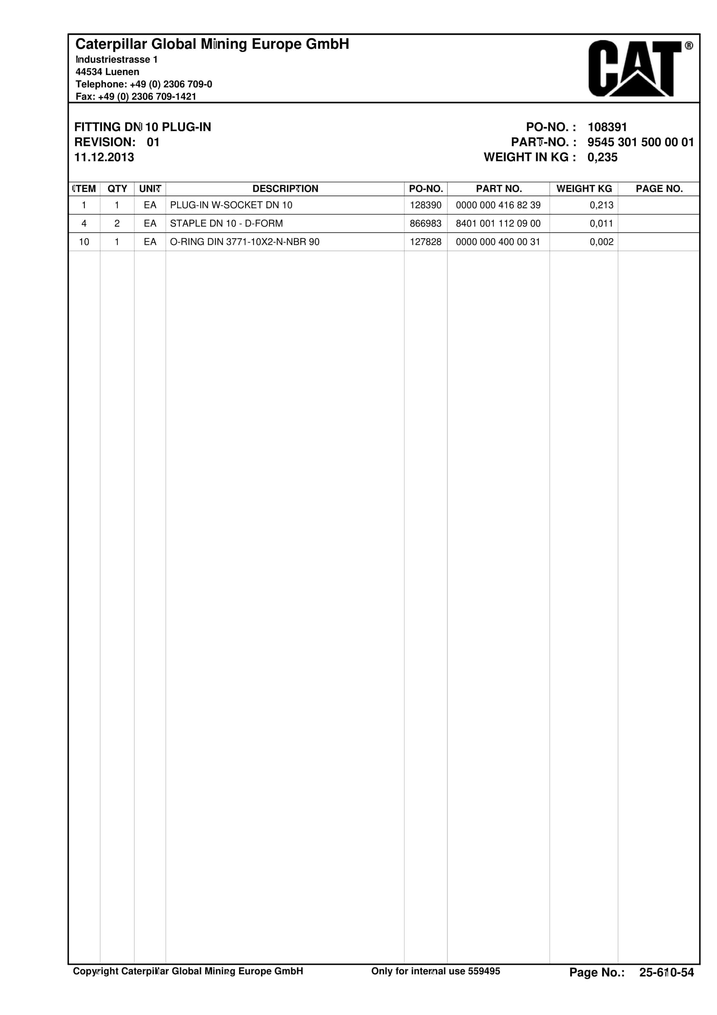 Caterpillar AFC, BSL Parts Manual BI628679-5