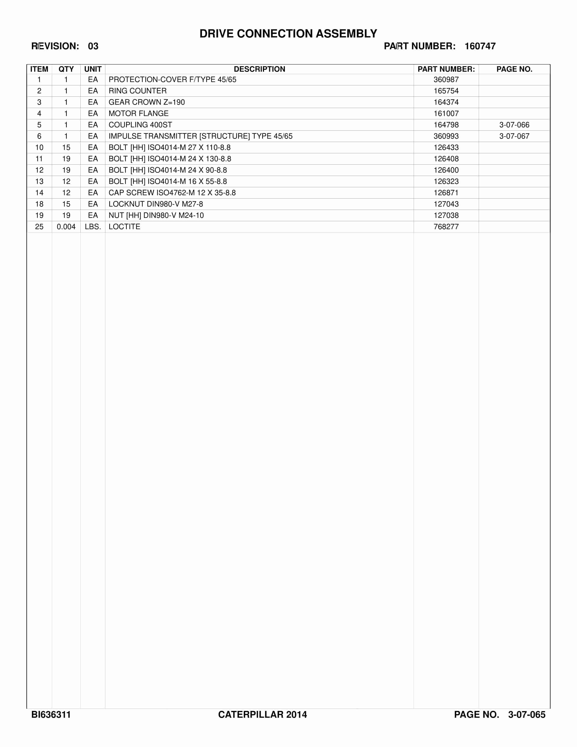 Caterpillar AFC Longwall System Parts Catalog BI636311-2