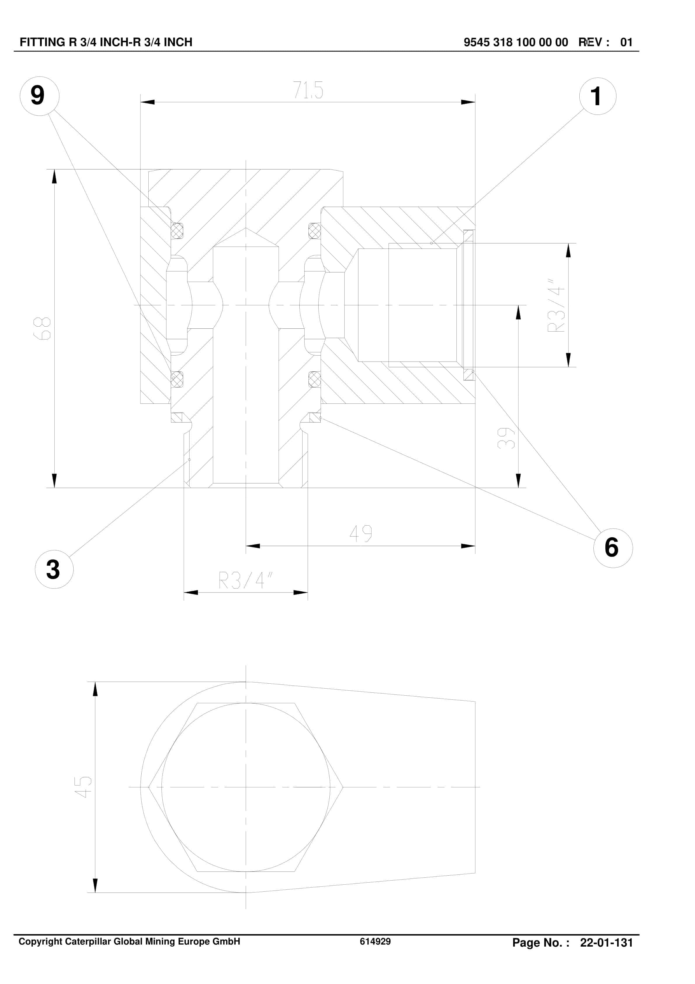 Caterpillar AmOred Face Conveyor, Rear Conveyor Parts Manual BI628680-3