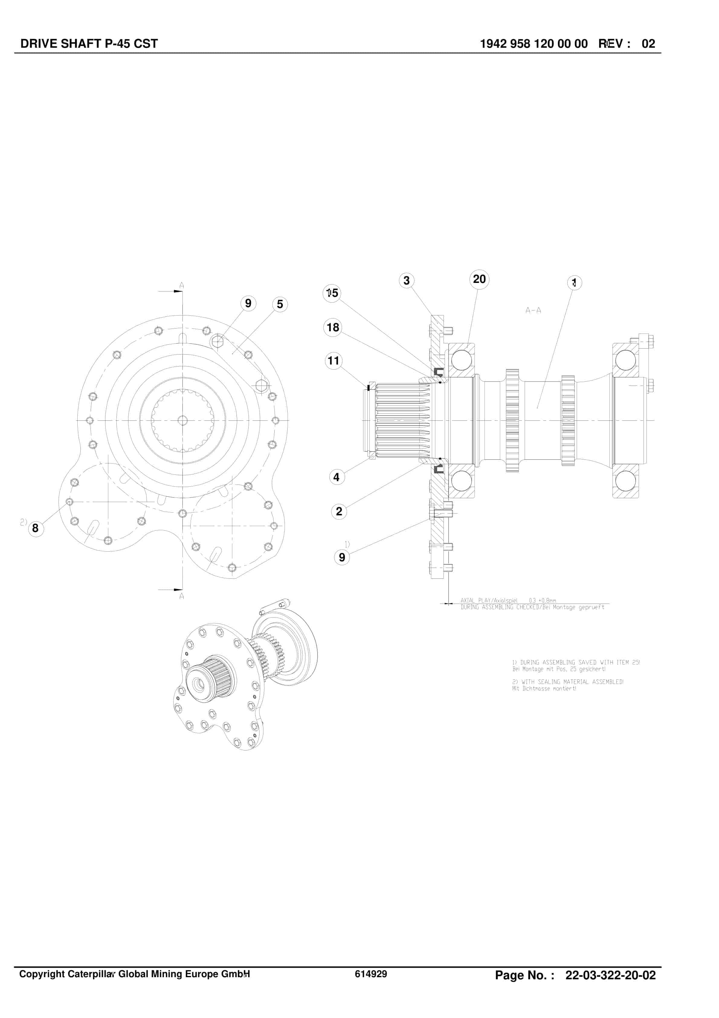 Caterpillar AmOred Face Conveyor, Rear Conveyor Parts Manual BI628680-5