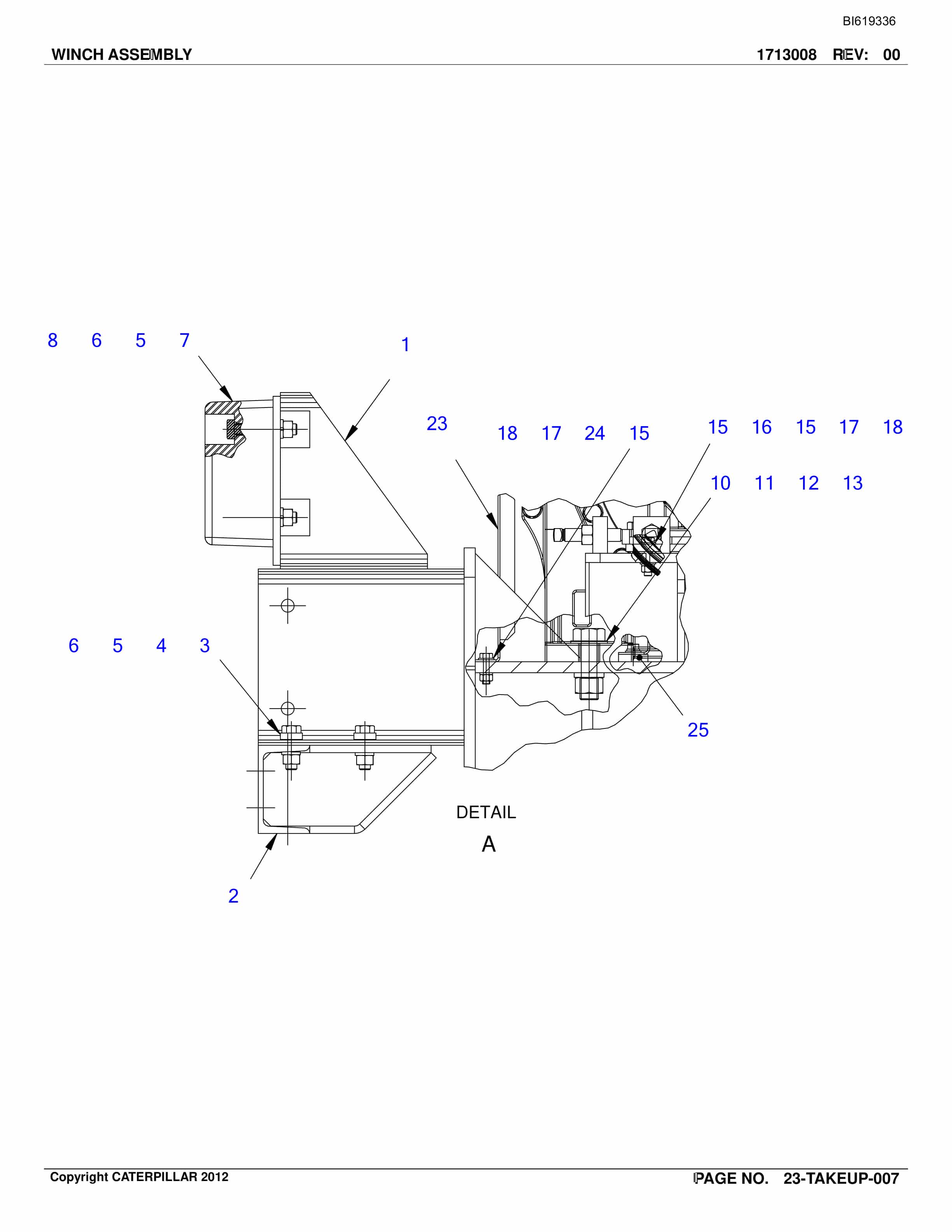 Caterpillar BC100 Belt System Parts Catalog BI619336-4