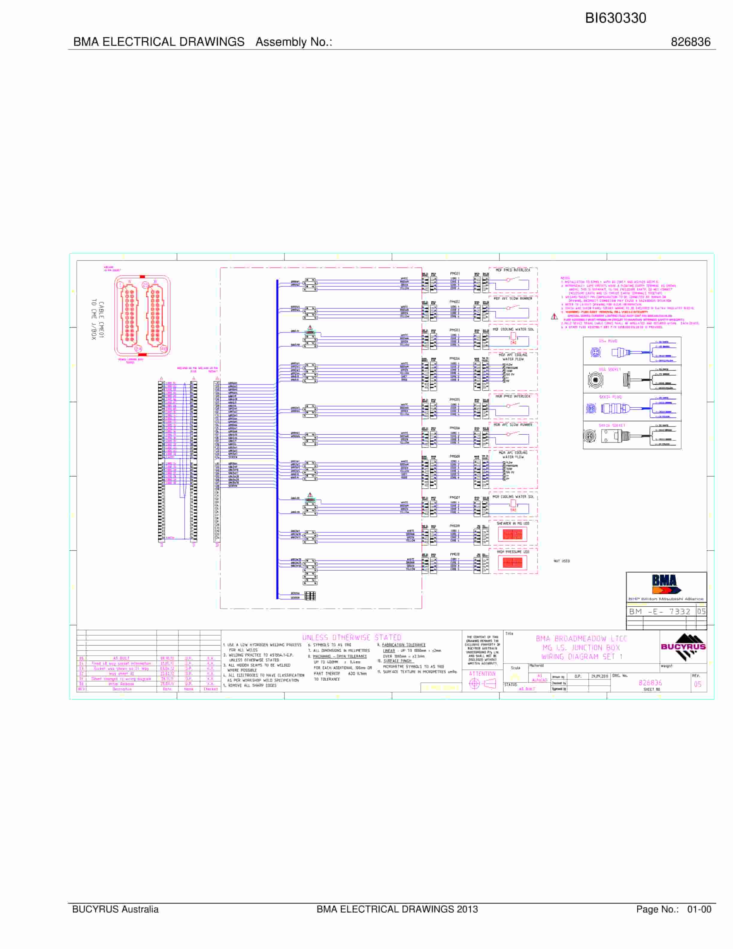 Caterpillar BMA Electrical Drawings Parts Manual BI630330-2