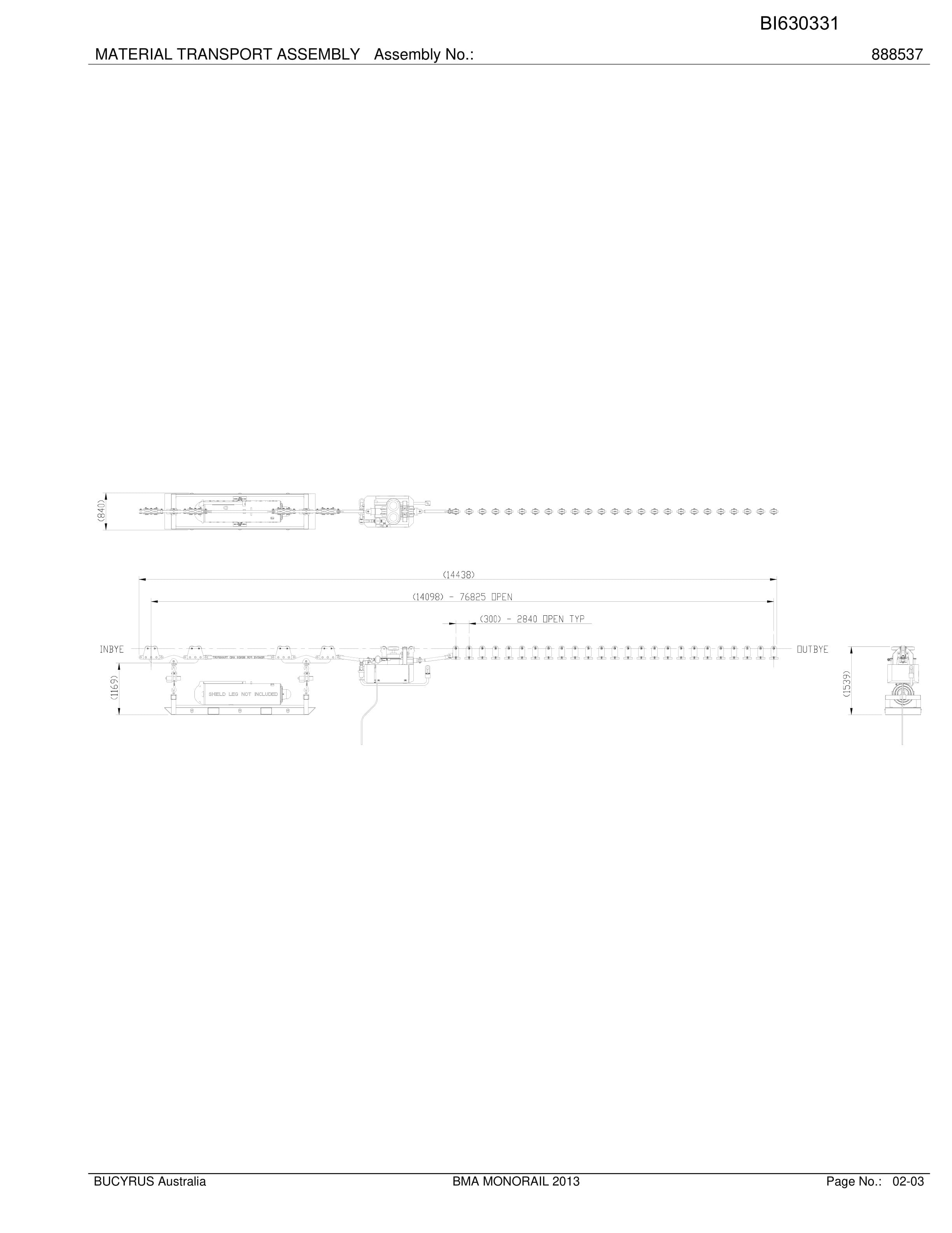 Caterpillar BMA Monorail 2013 Parts Manual BI630331-3