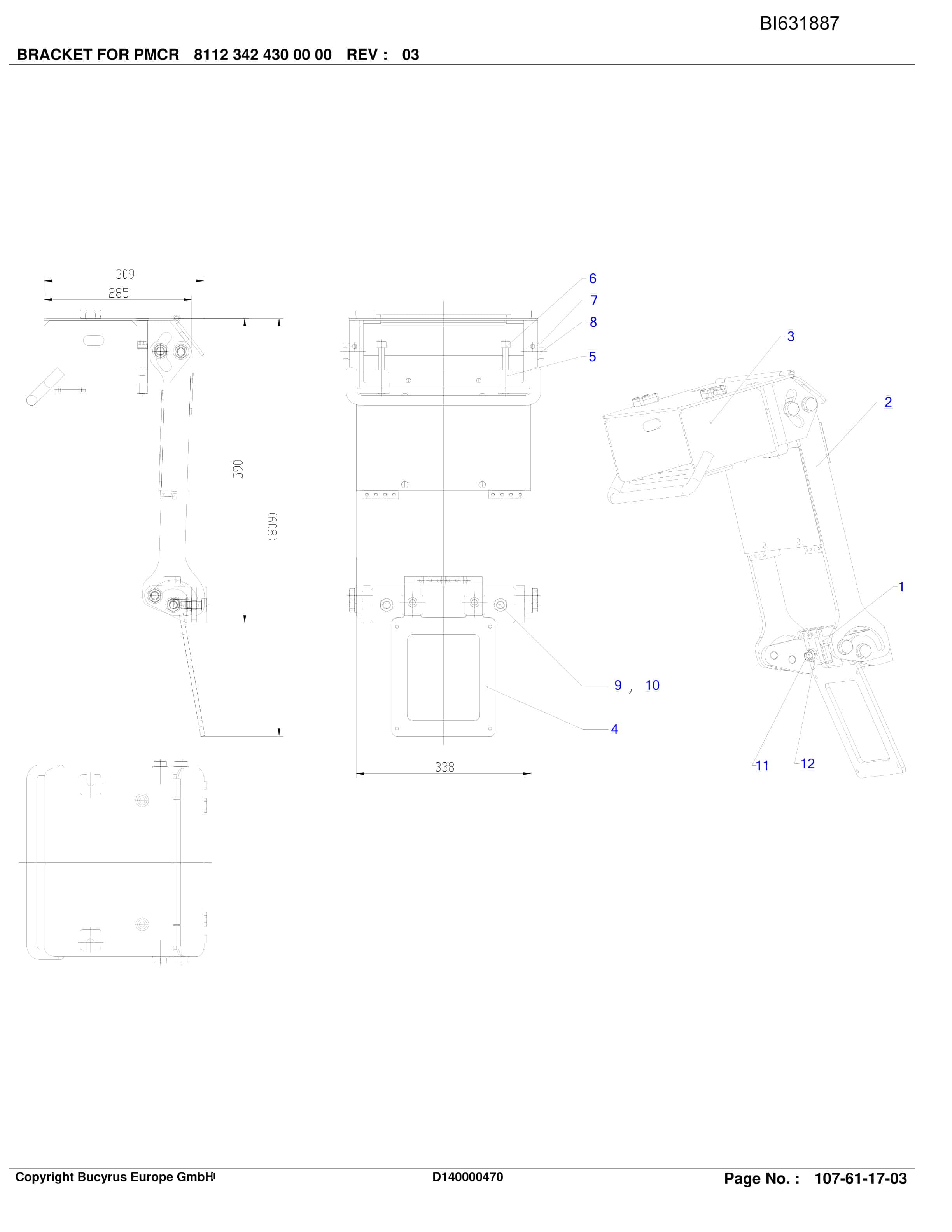 Caterpillar BMA Roof Support And Supply Parts Manual BI631887-5
