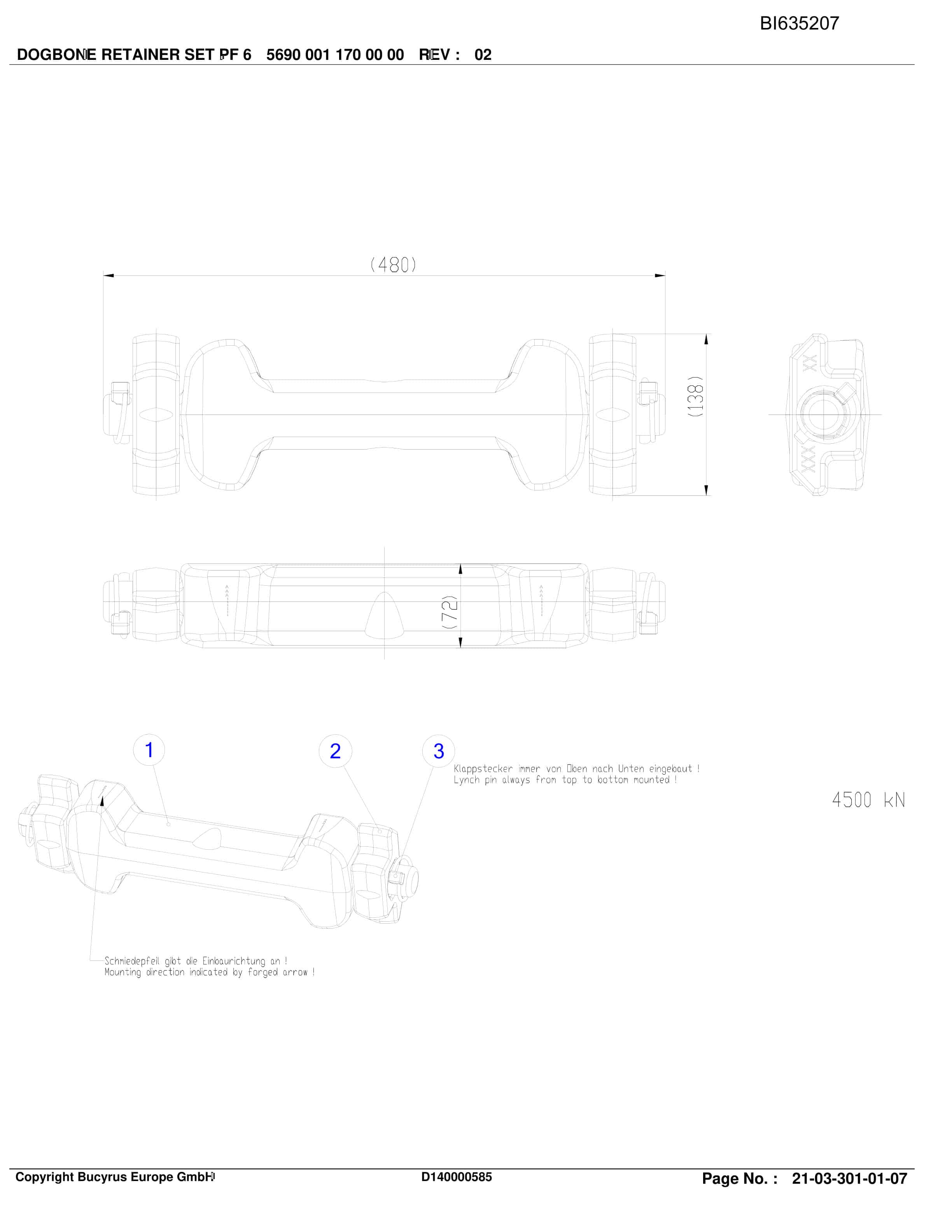 Caterpillar BMA, Shearer System Parts Manual BI635207-3