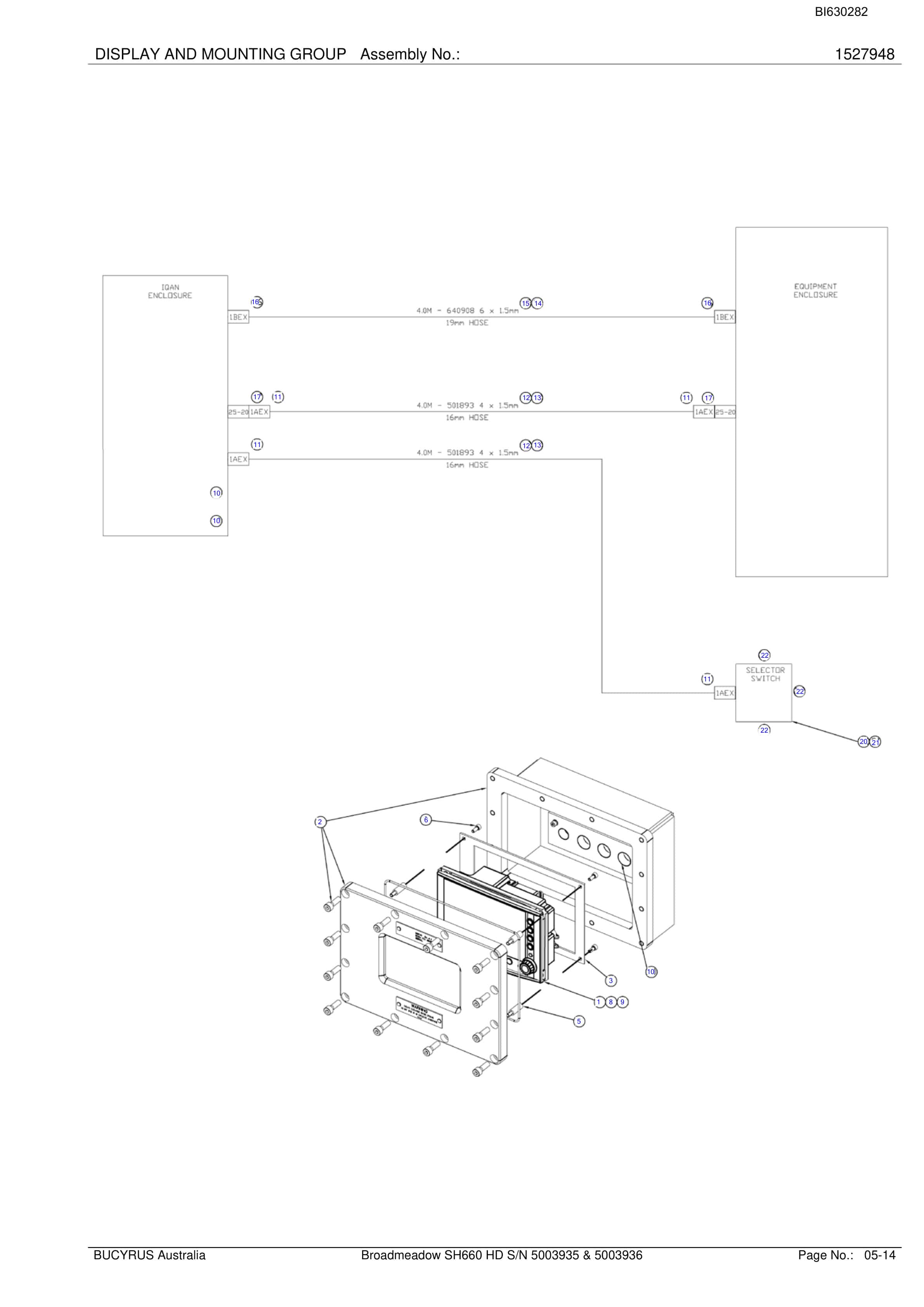 Caterpillar Broadmeadow SH660 HD Roof Support Carrier Parts Manual BI630282-3