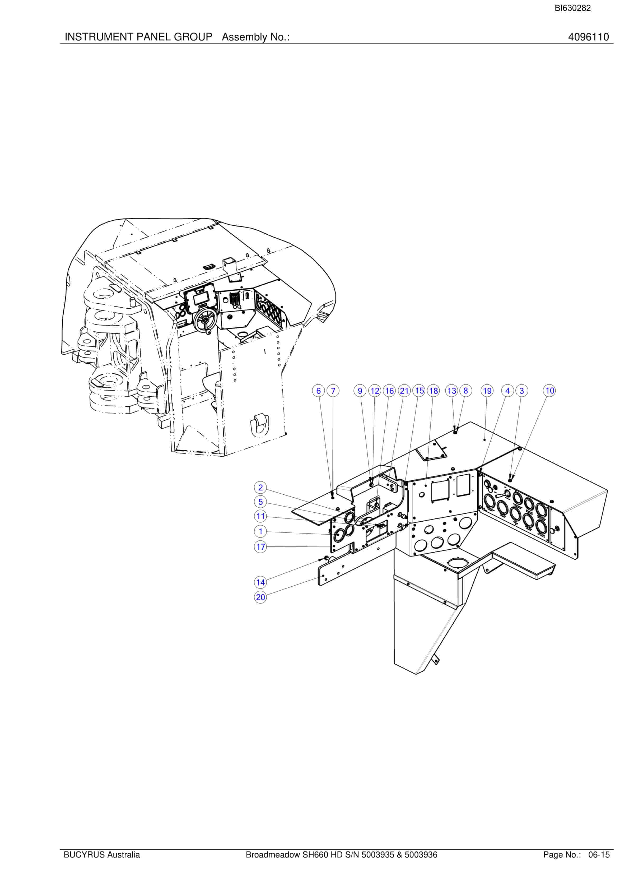Caterpillar Broadmeadow SH660 HD Roof Support Carrier Parts Manual BI630282-5
