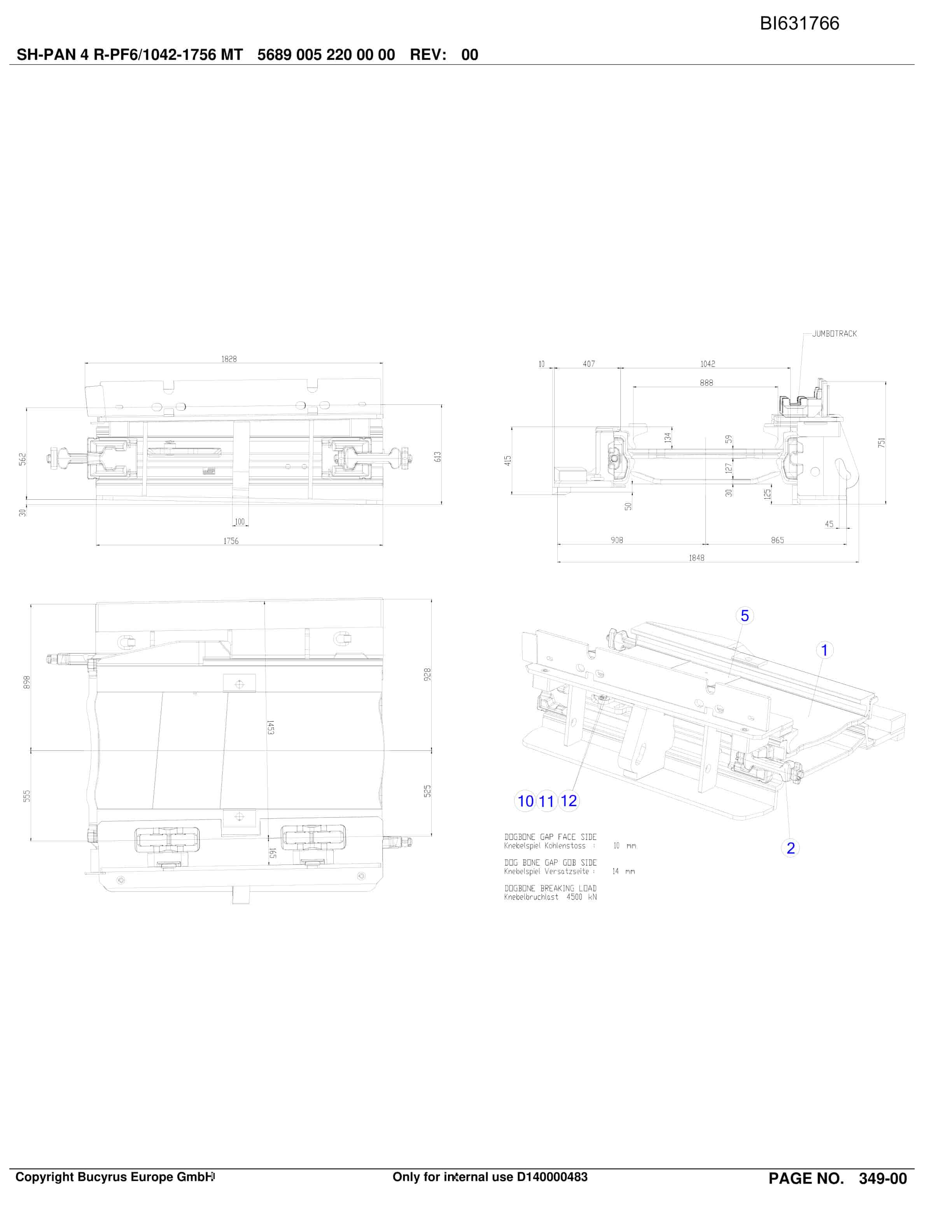 Caterpillar BW DARKOV 2, MS.SH-Conveyor PF6-1042 Parts Manual BI631766-4