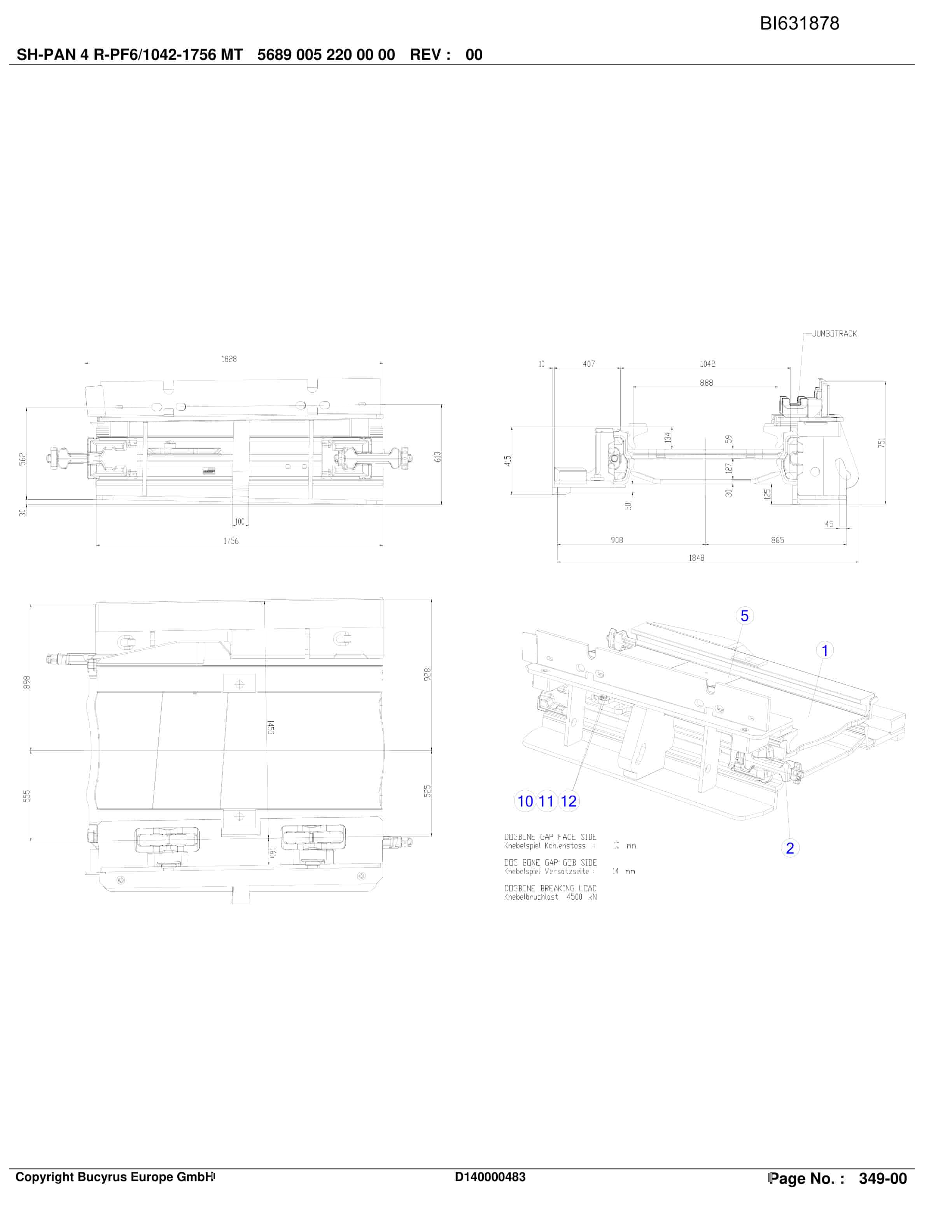 Caterpillar BW DARKOV 2, MS.SH-Conveyor PF6-1042 Parts Manual BI631878-4